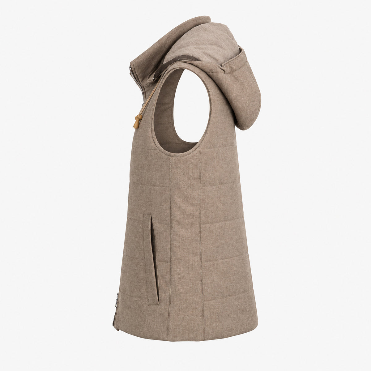 L.B.M. 1911 Bodywarmer Beige | Hooded Gilet