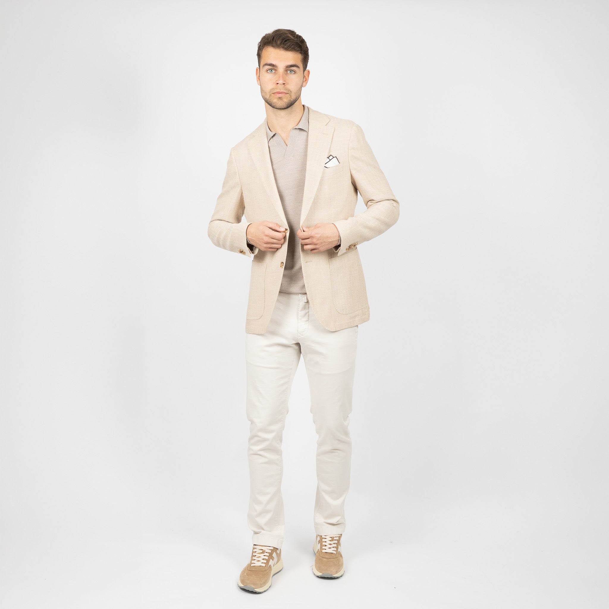 SEVEN DIALS Colbert Beige Visgraat | Brandley