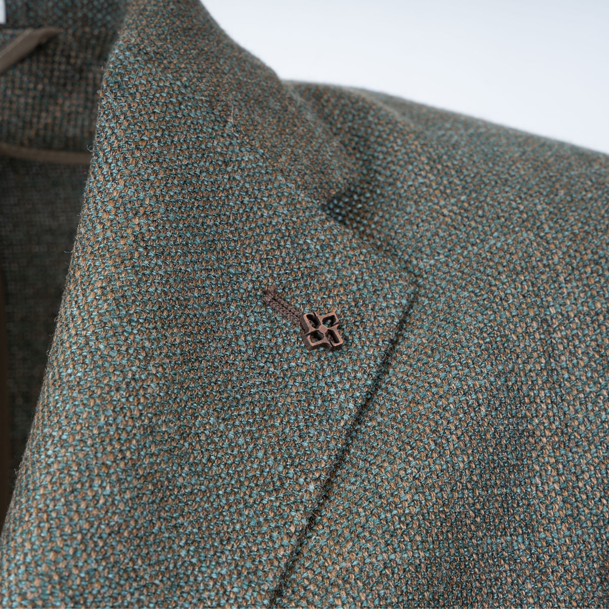 TAGLIATORE Colbert Turquoise & Camel | Wool & Silk