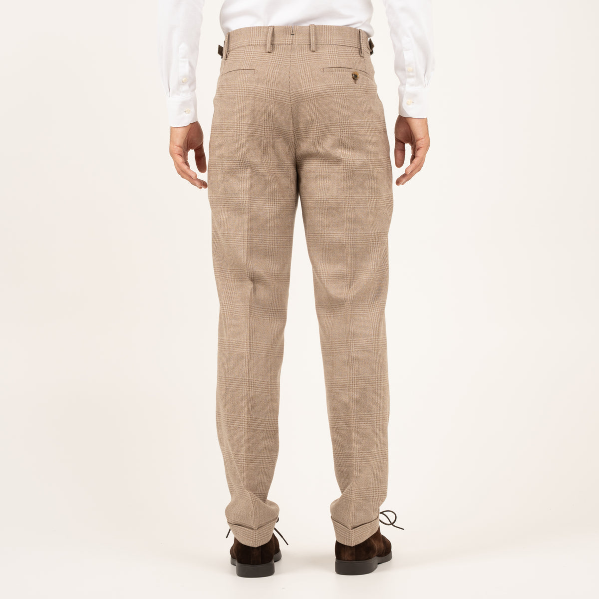 Berwich Pantalon Beige Geruit | Retrolong