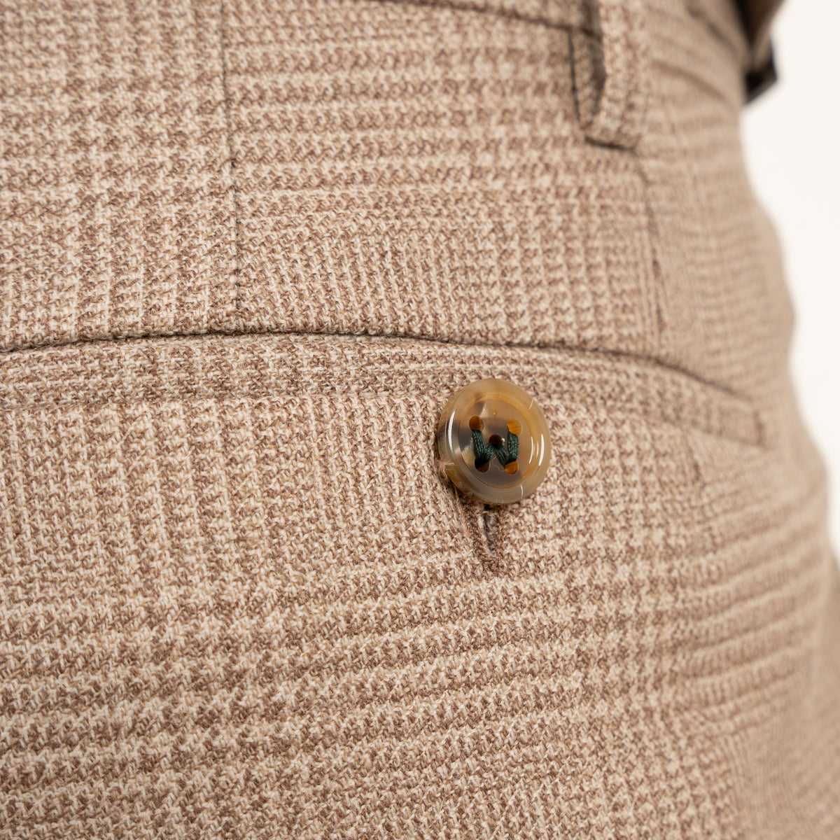 Berwich Pantalon Beige Geruit | Retrolong
