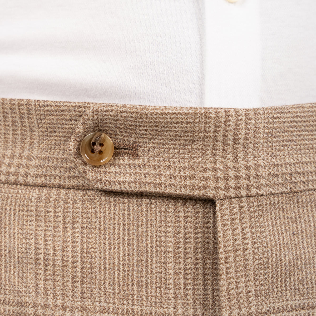 Berwich Pantalon Beige Geruit | Retrolong