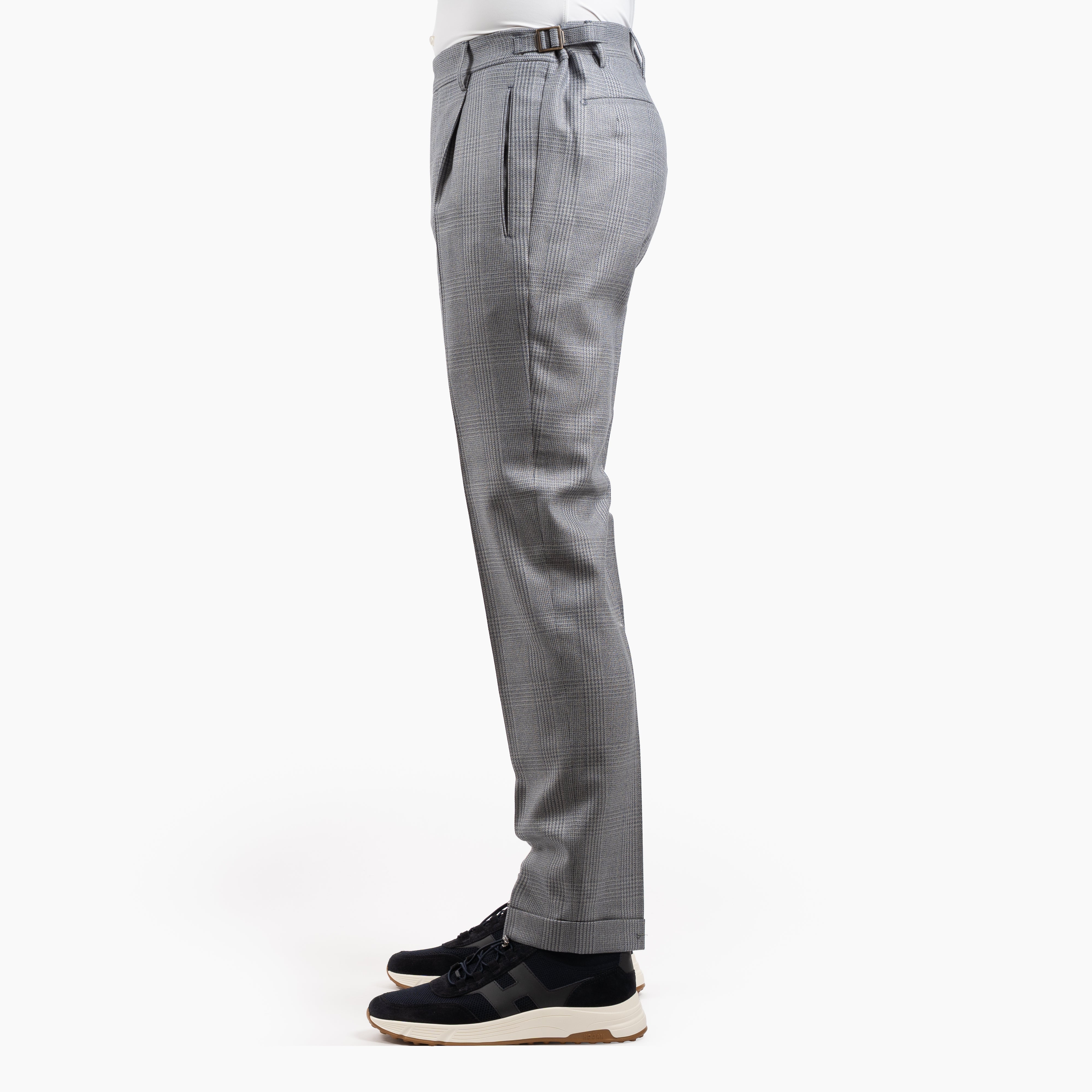 Berwich Pantalon Blauw/Grijs Geruit | Retrolong