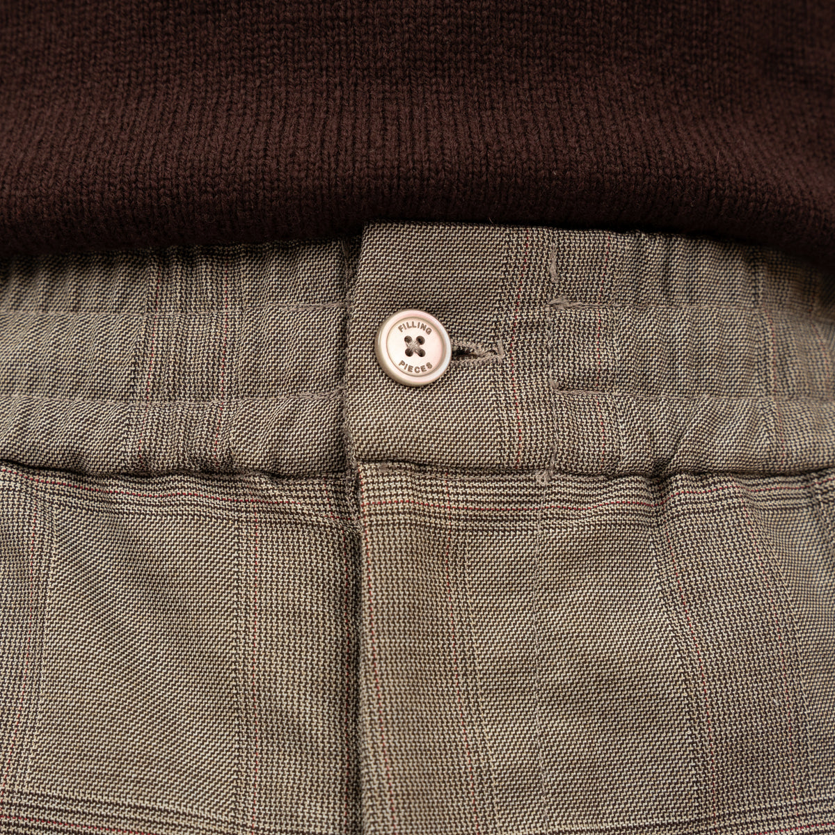 Filling Pieces Pantalon Beige Ruit | Coach Pants Wool