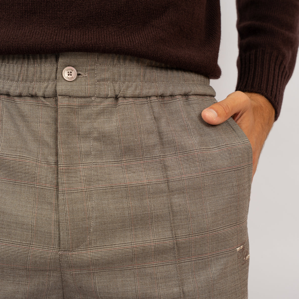 Filling Pieces Pantalon Beige Ruit | Coach Pants Wool