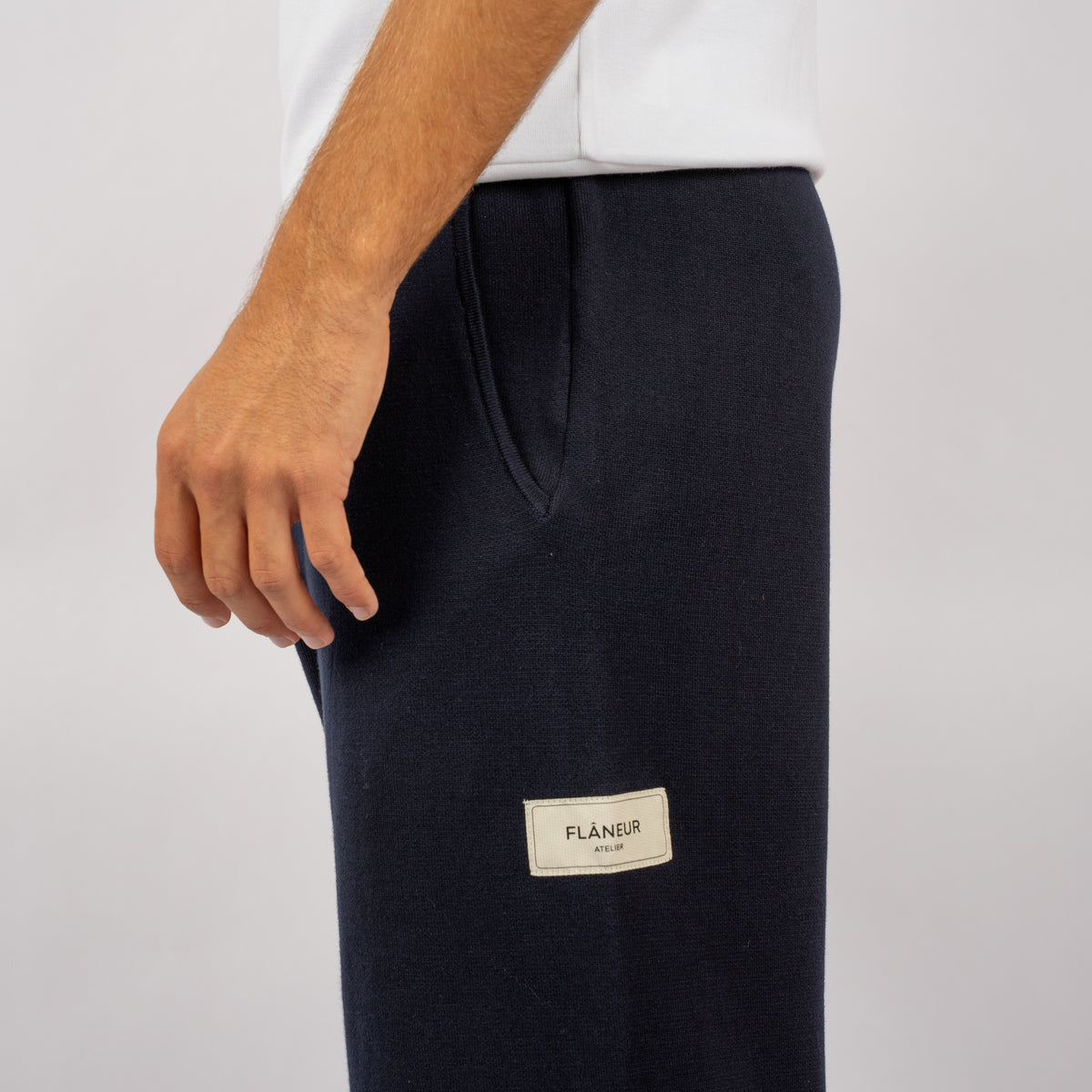 Flaneur Knitted Pantalon Blauw | Atelier Knit Pants
