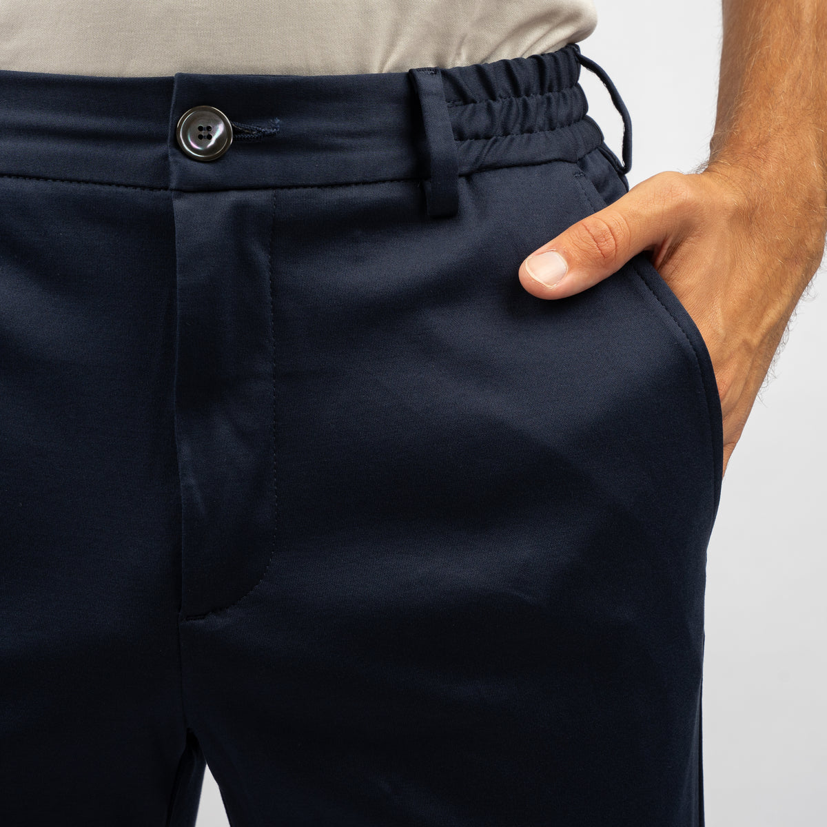 Valenza Pantalon Blauw | Supima Tapered Trousers