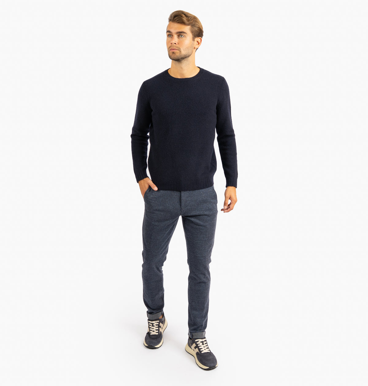 Mason's Chino Blauw Visgraat | Torino Jog