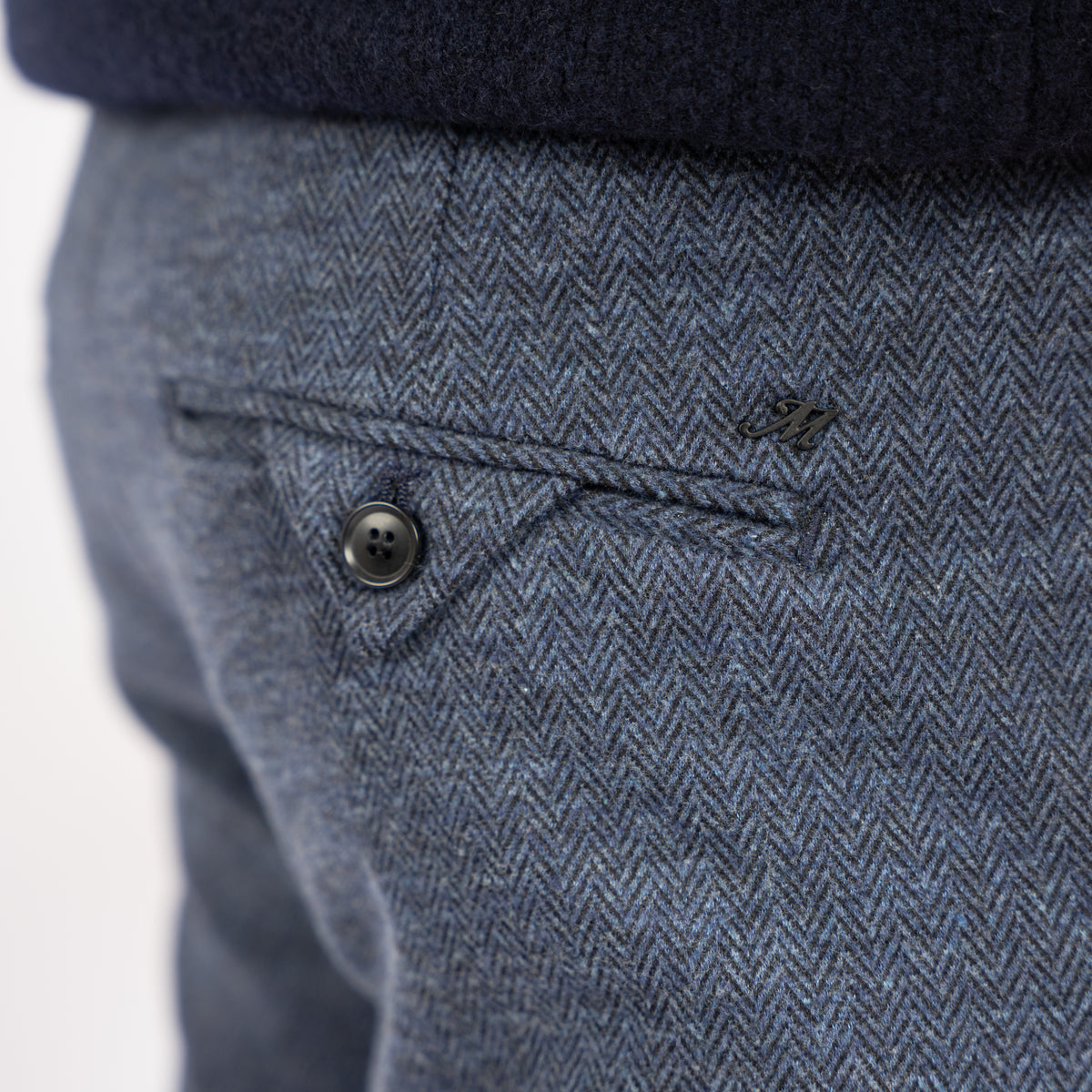 Mason's Chino Blauw Visgraat | Torino Jog
