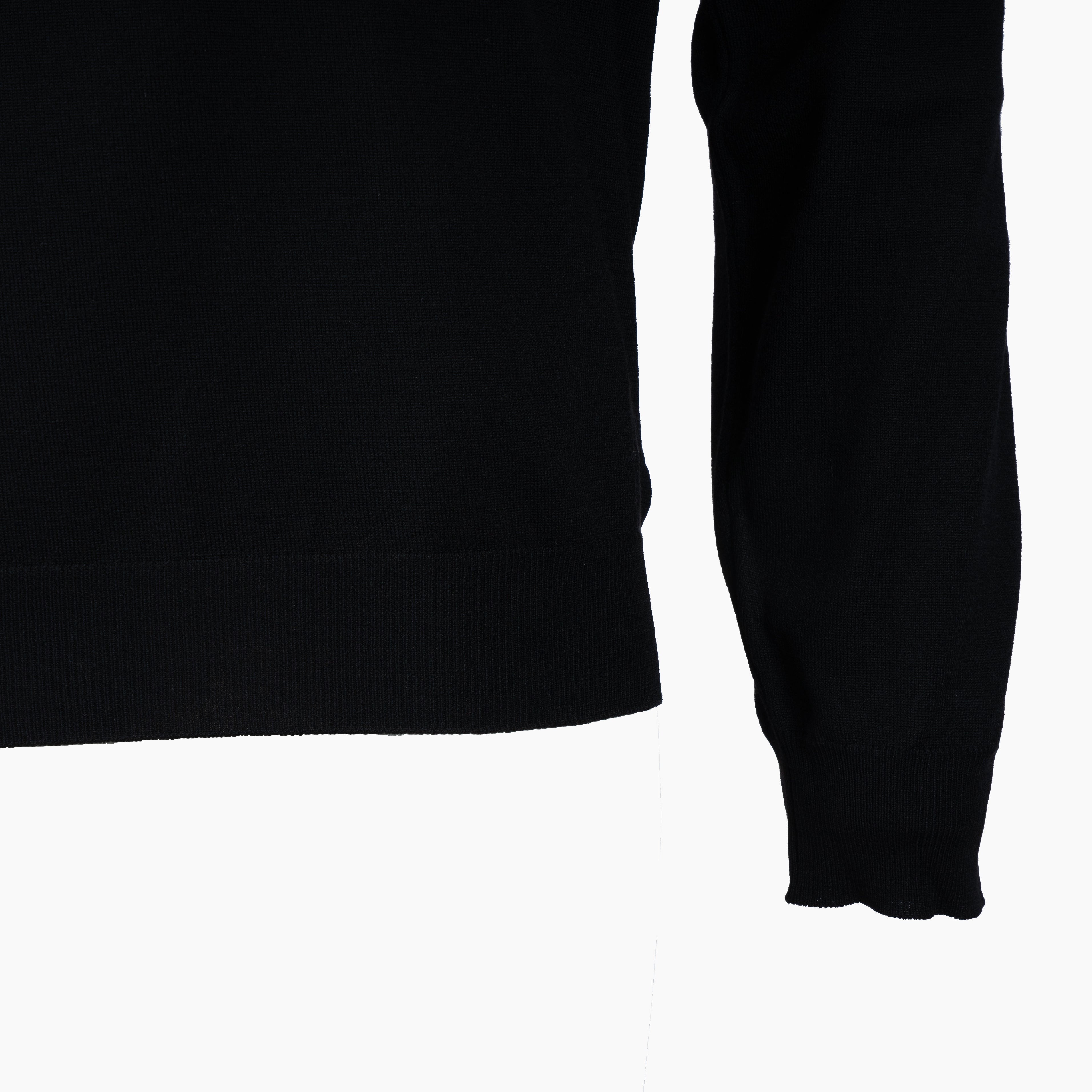 Slowear Gebreide Trui met Rits Zwart | Flexwool