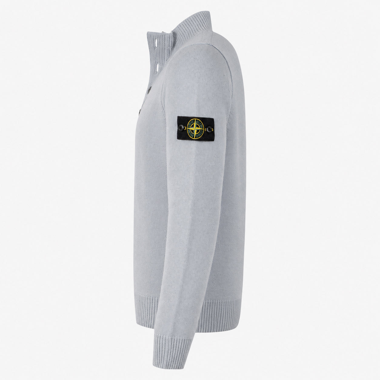 Stone Island Gebreide Trui met Knopenlijst Grijs | Lambswool