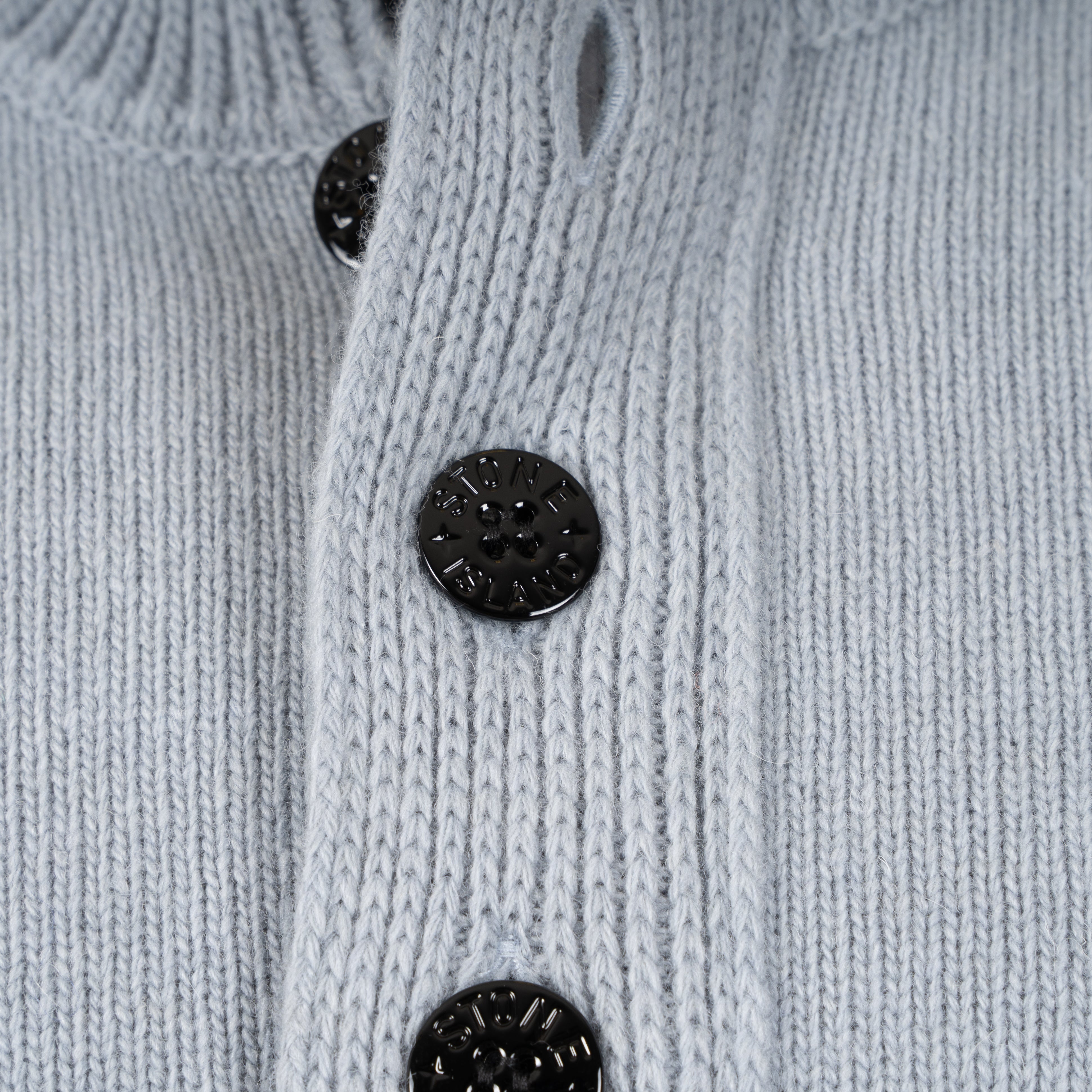 Stone Island Gebreide Trui met Knopenlijst Grijs | Lambswool