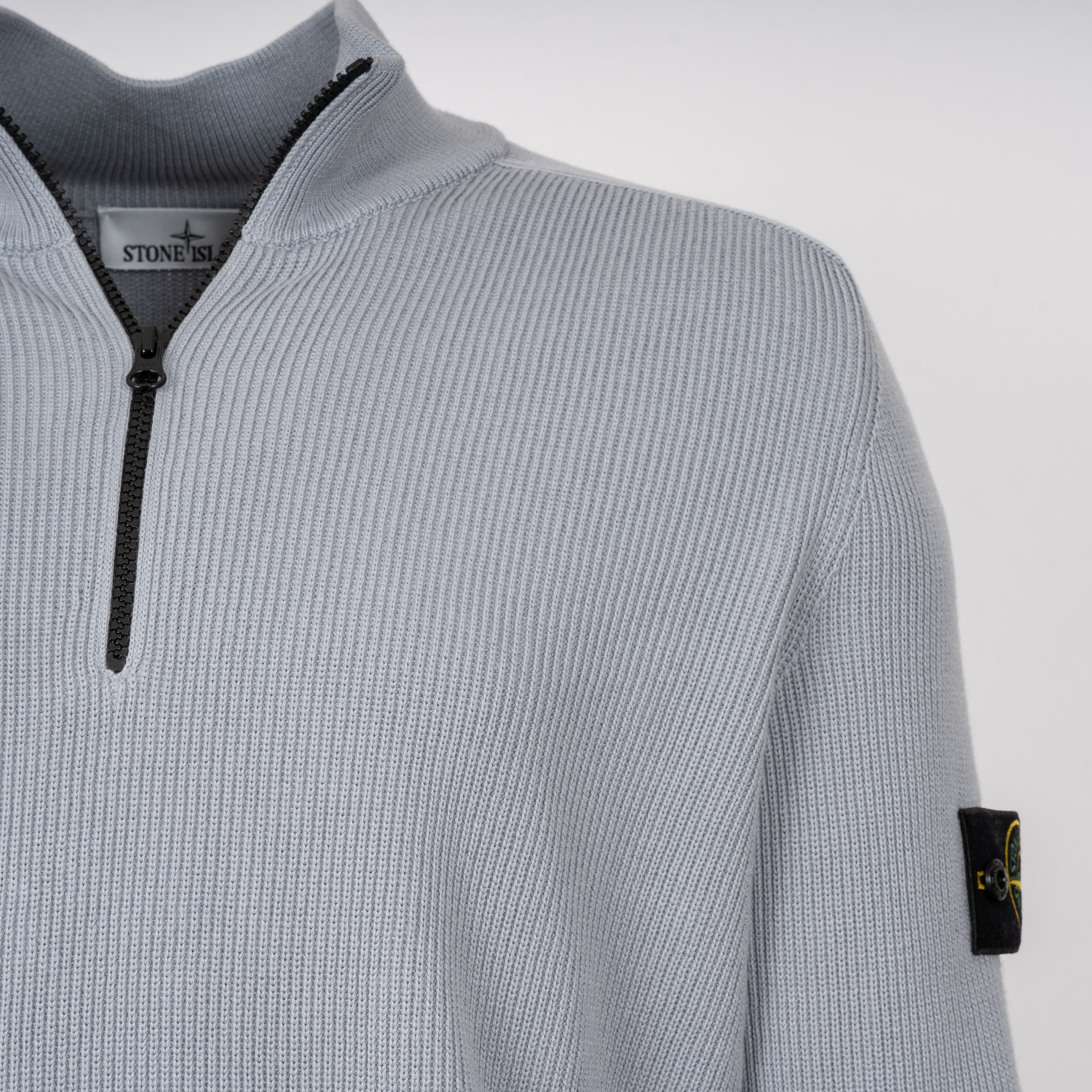 Stone Island Gebreide Trui met Rits Grijs | Soft Organic Cotton