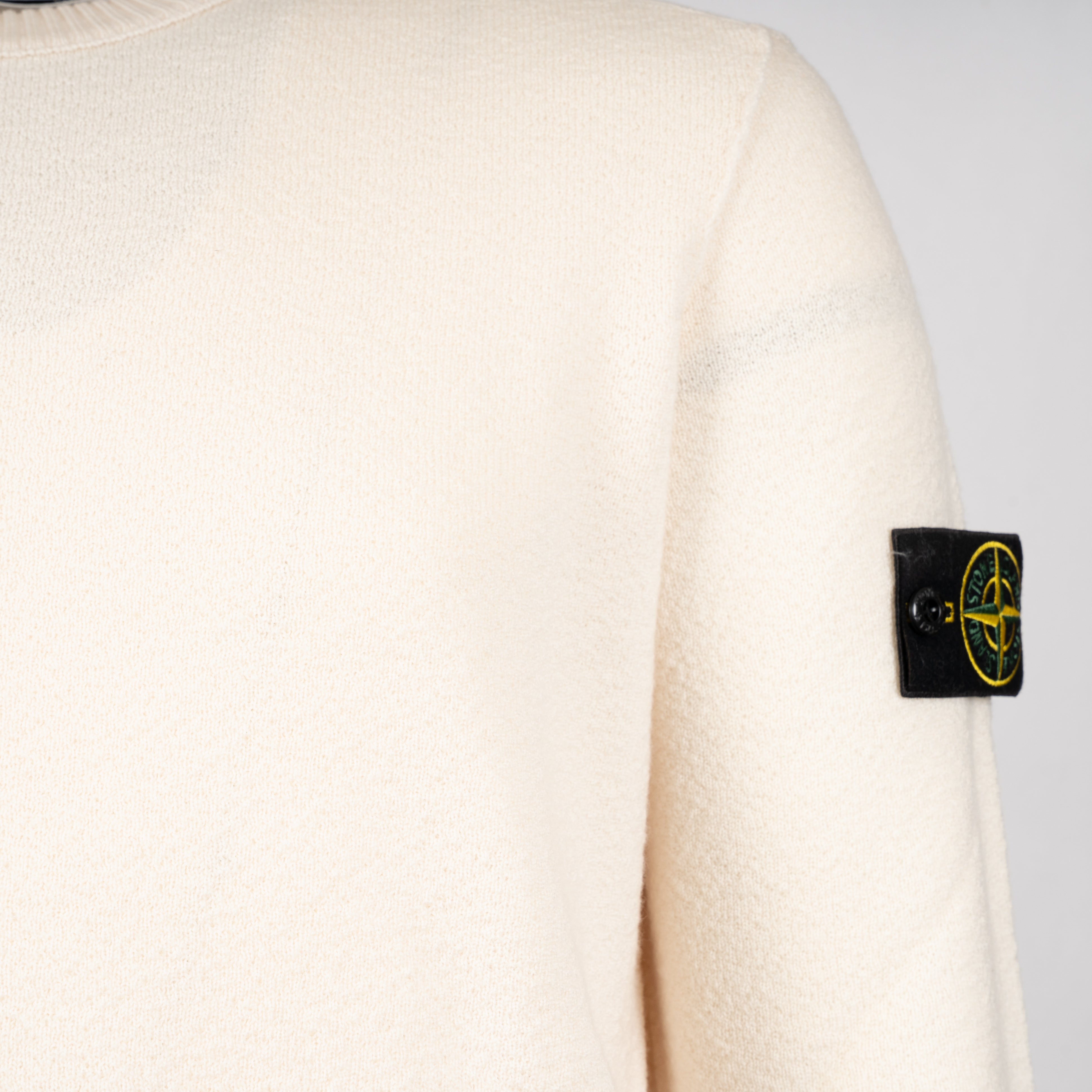 Stone Island Gebreide Trui Crème | Loose Fit Stretch RWS Wool