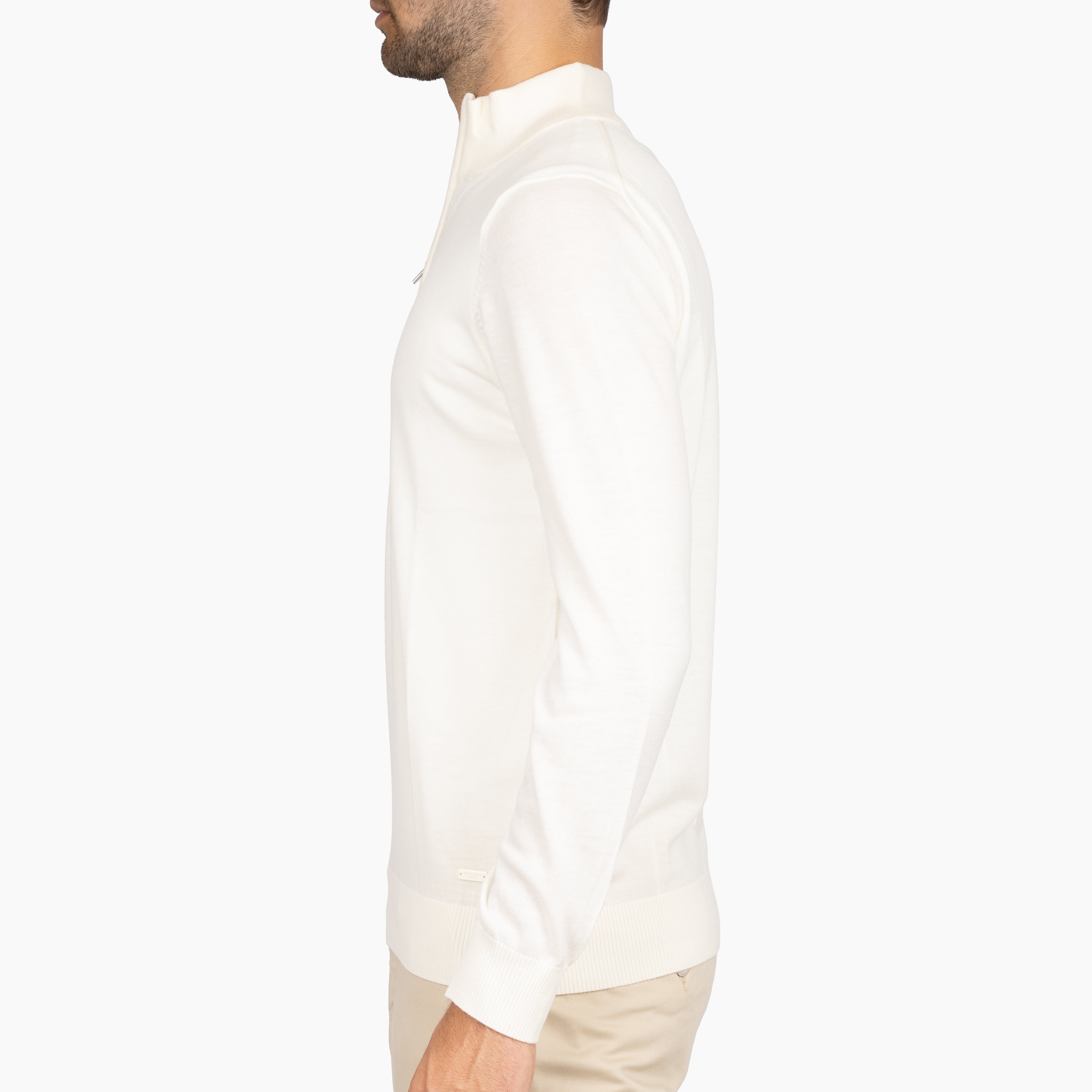 SEVEN DIALS Gebreide Trui met Rits Off-White | Bothe