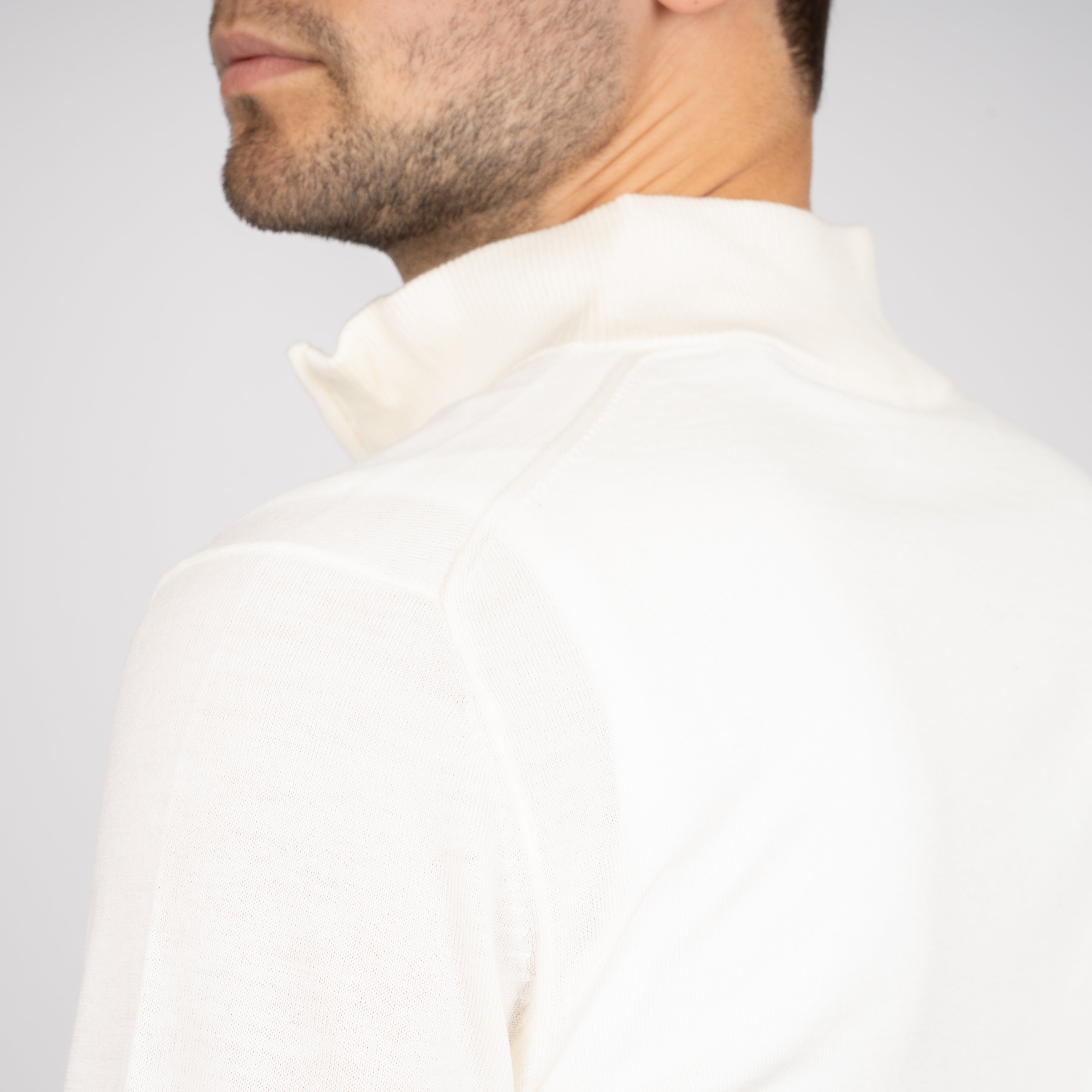 SEVEN DIALS Gebreide Trui met Rits Off-White | Bothe