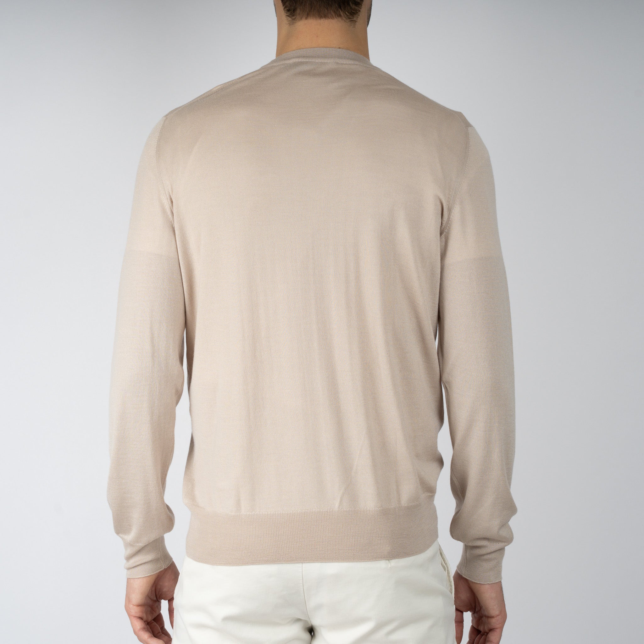 Gran Sasso Gebreide Trui Ronde Hals Beige | Cashmere-Lana-Seta