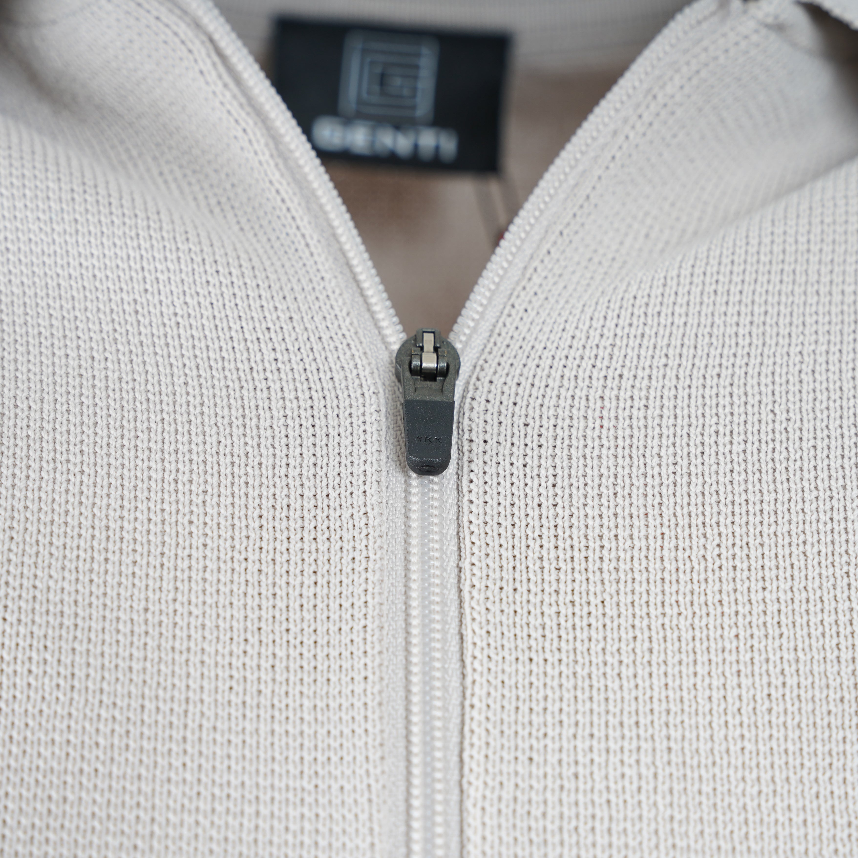 Genti Gebreide Polotrui met Rits Beige | Cool Dry