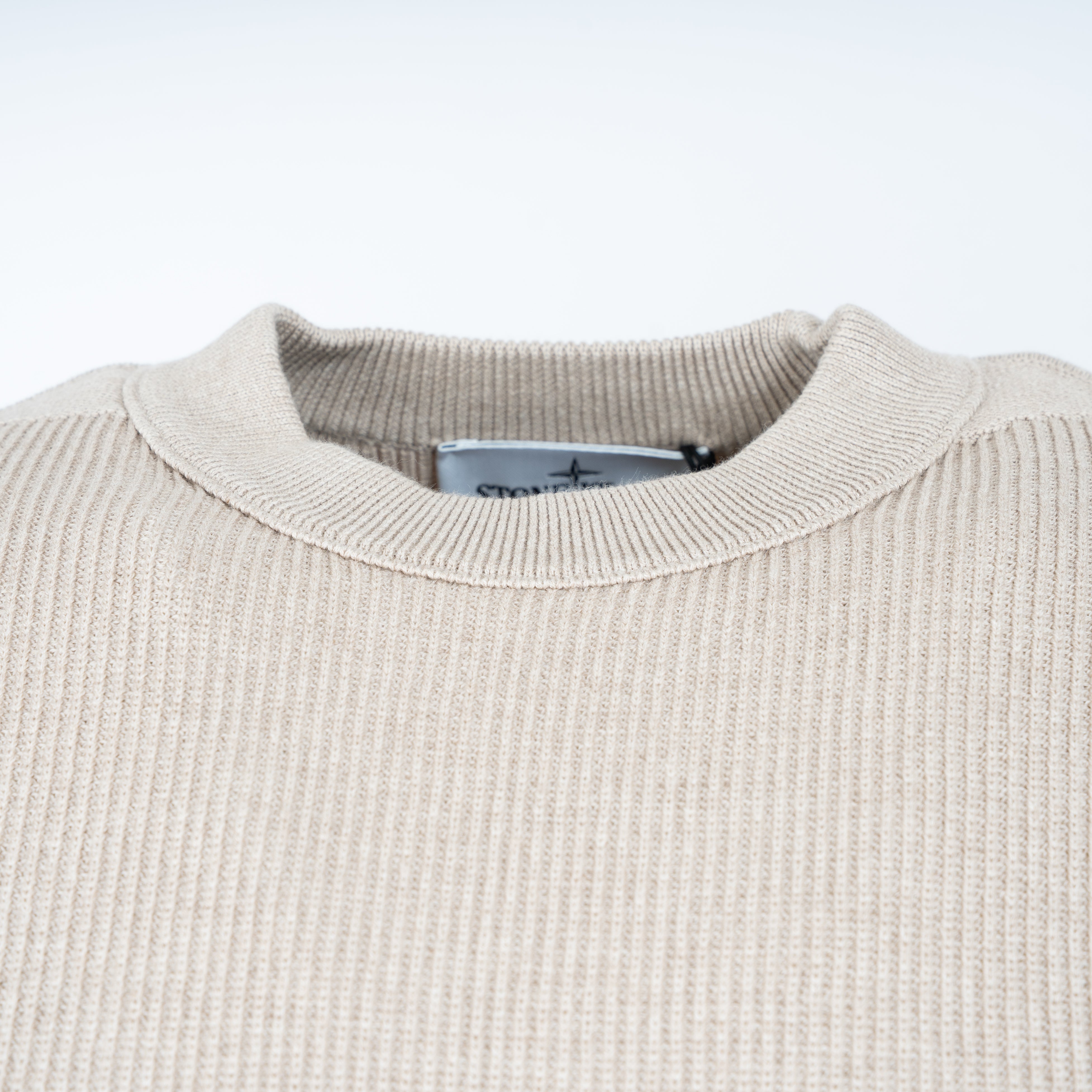 Stone Island Gebreide Trui Ronde Hals Beige | Soft Organic Cotton