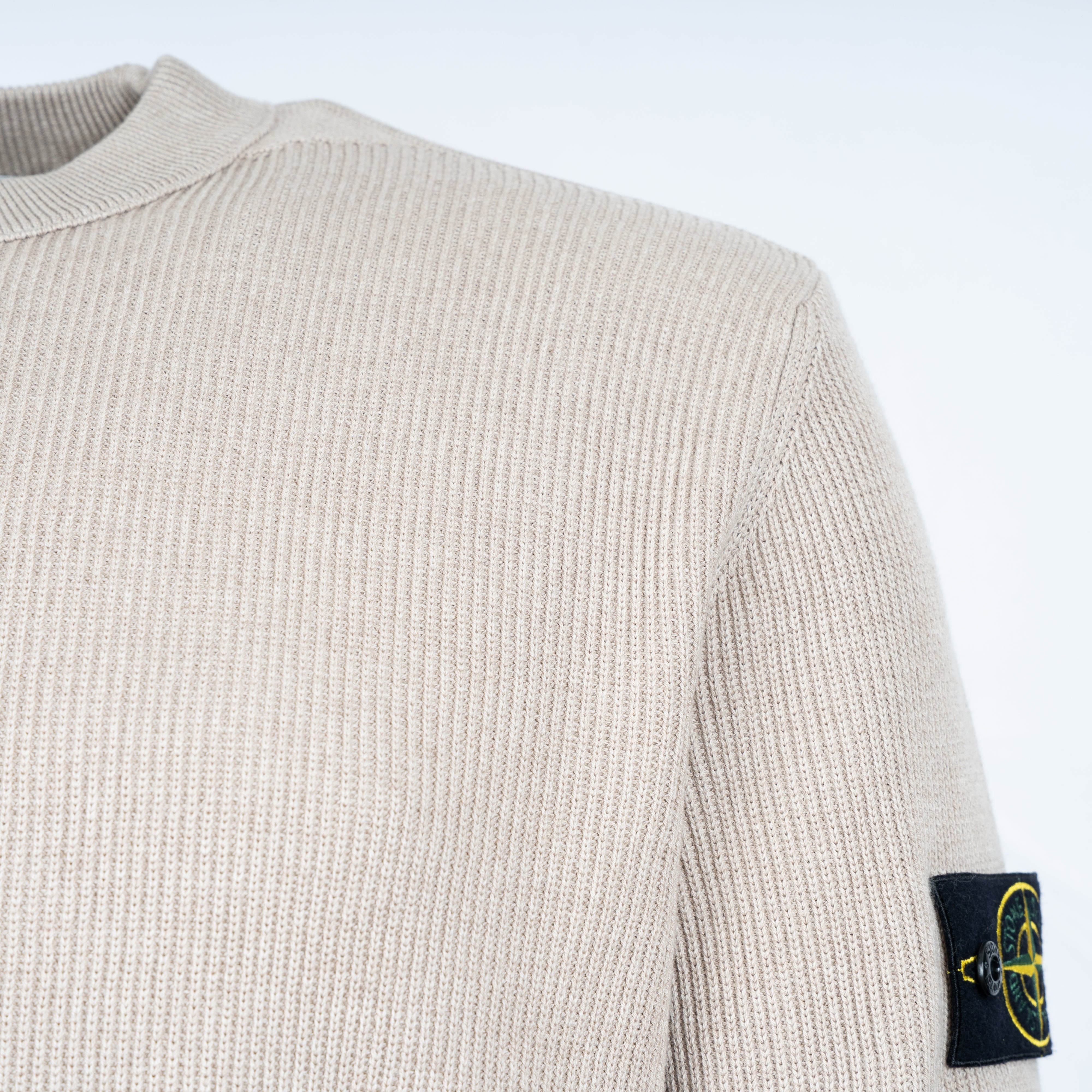 Stone Island Gebreide Trui Ronde Hals Beige | Soft Organic Cotton