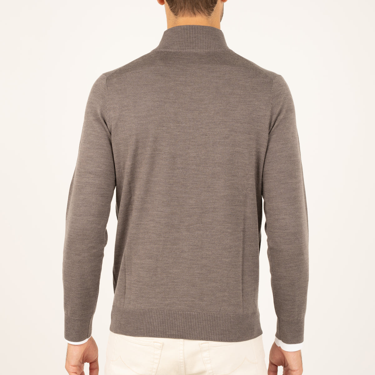 SEVEN DIALS Gebreide Trui met Rits Taupe | Saul