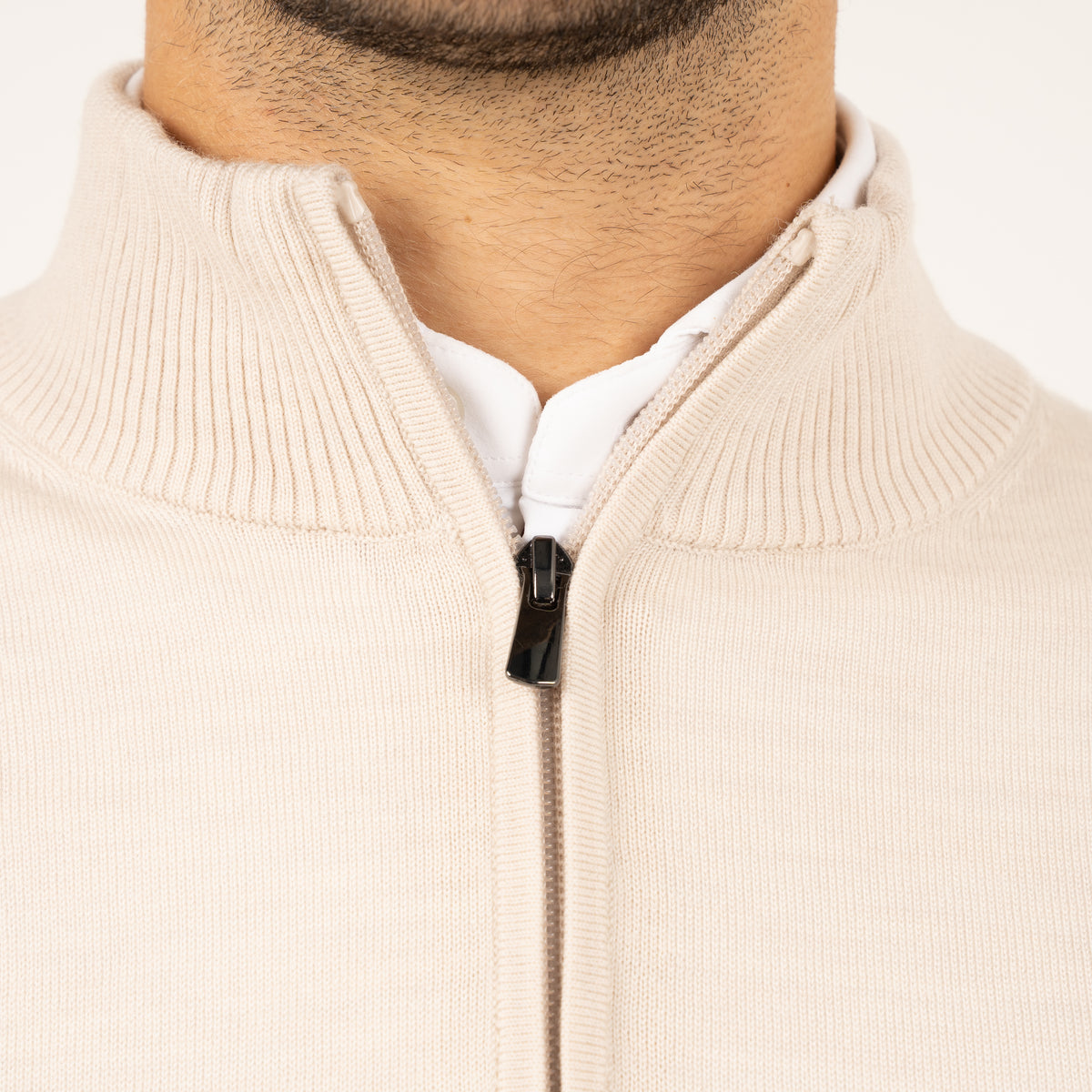 SEVEN DIALS Gebreide Trui met Rits Beige | Saul