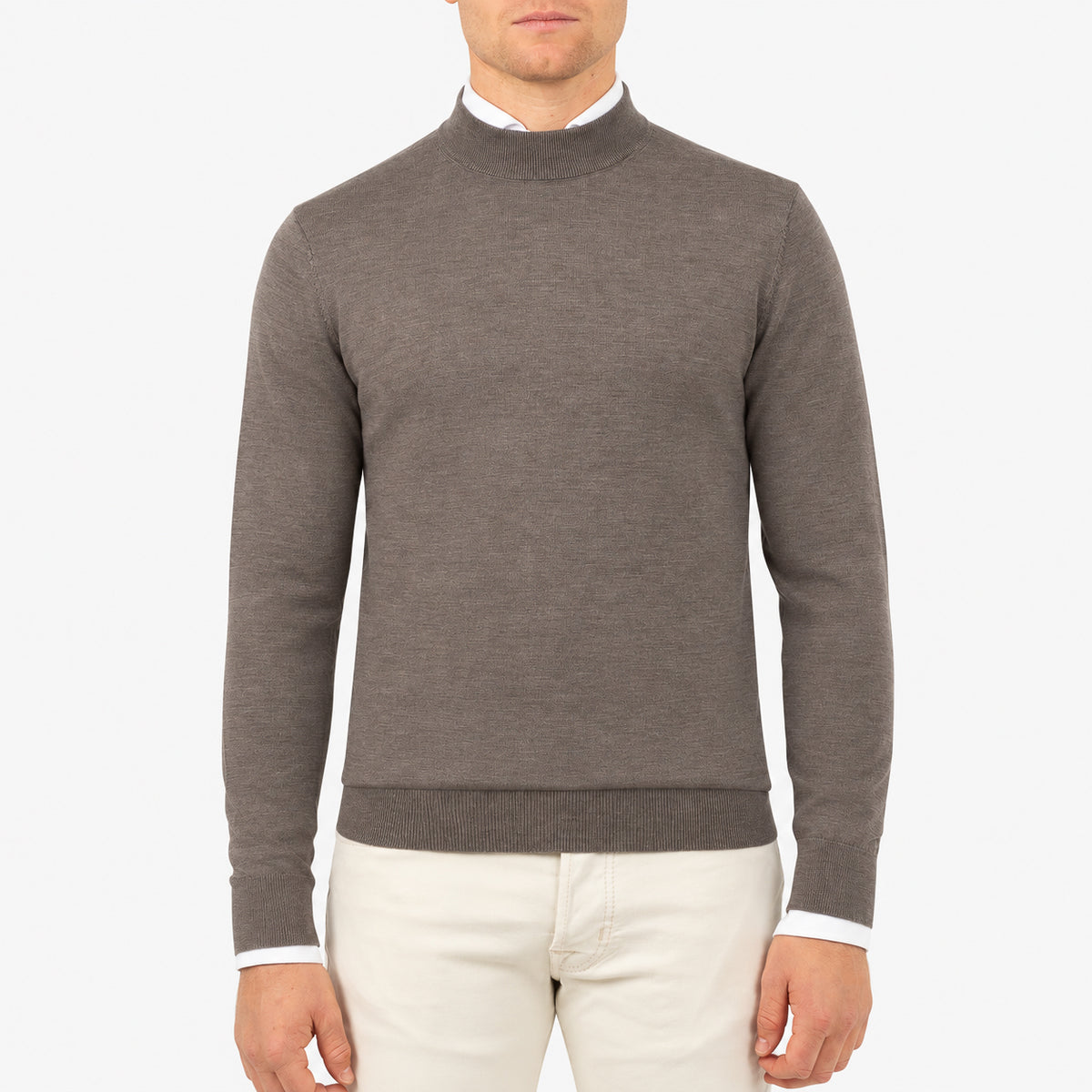 SEVEN DIALS Gebreide Turtleneck Trui Taupe | Goy
