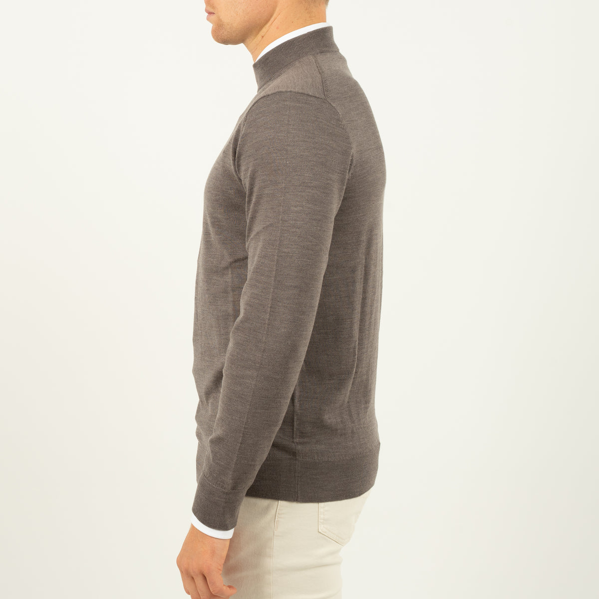 SEVEN DIALS Gebreide Turtleneck Trui Taupe | Goy