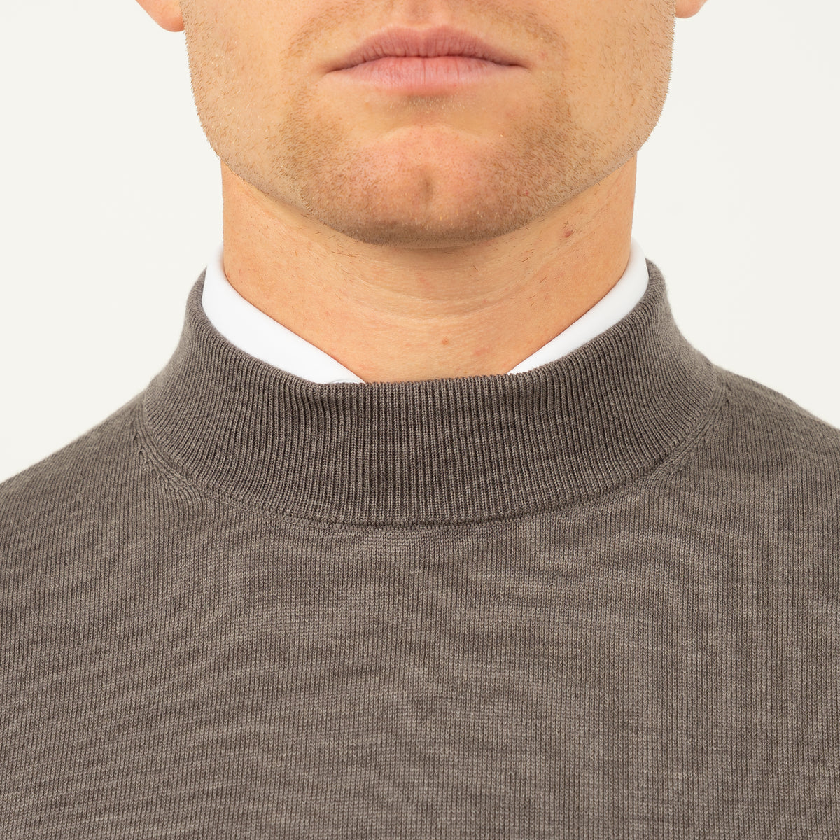 SEVEN DIALS Gebreide Turtleneck Trui Taupe | Goy