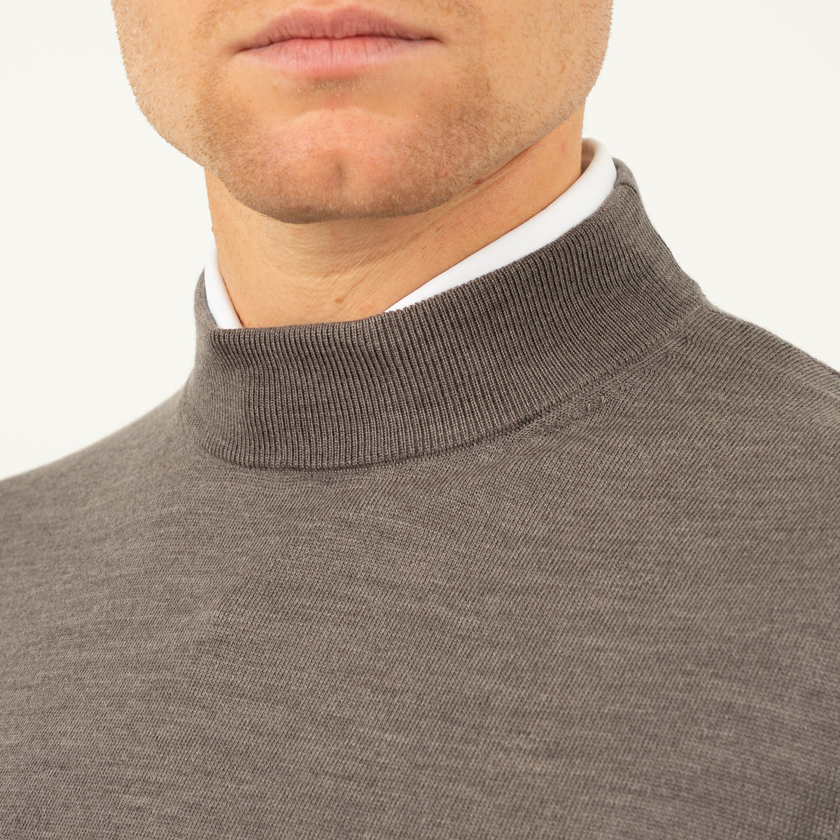 SEVEN DIALS Gebreide Turtleneck Trui Taupe | Goy