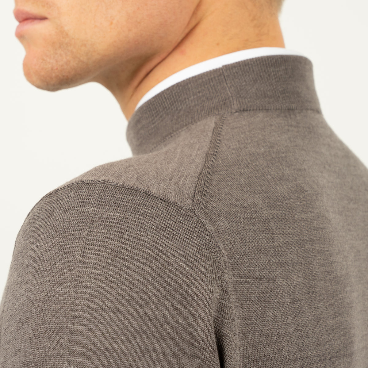 SEVEN DIALS Gebreide Turtleneck Trui Taupe | Goy