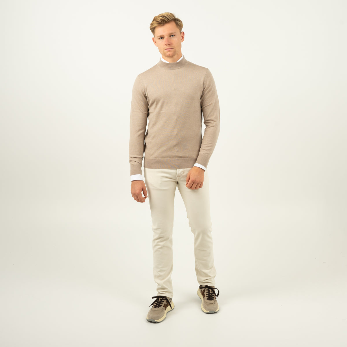 SEVEN DIALS Gebreide Turtleneck Trui Zand | Goy