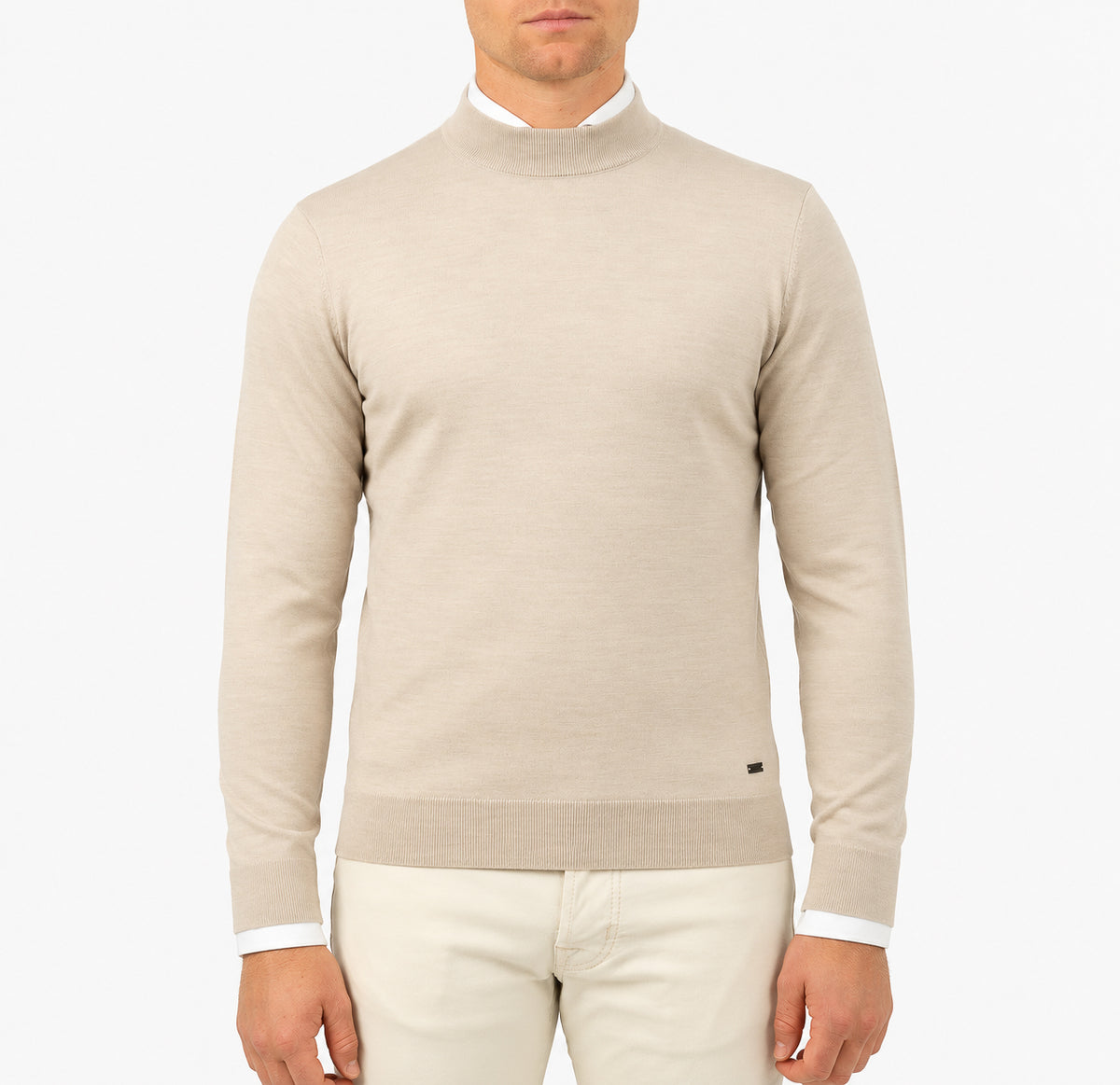 SEVEN DIALS Gebreide Turtleneck Trui Beige | Goy