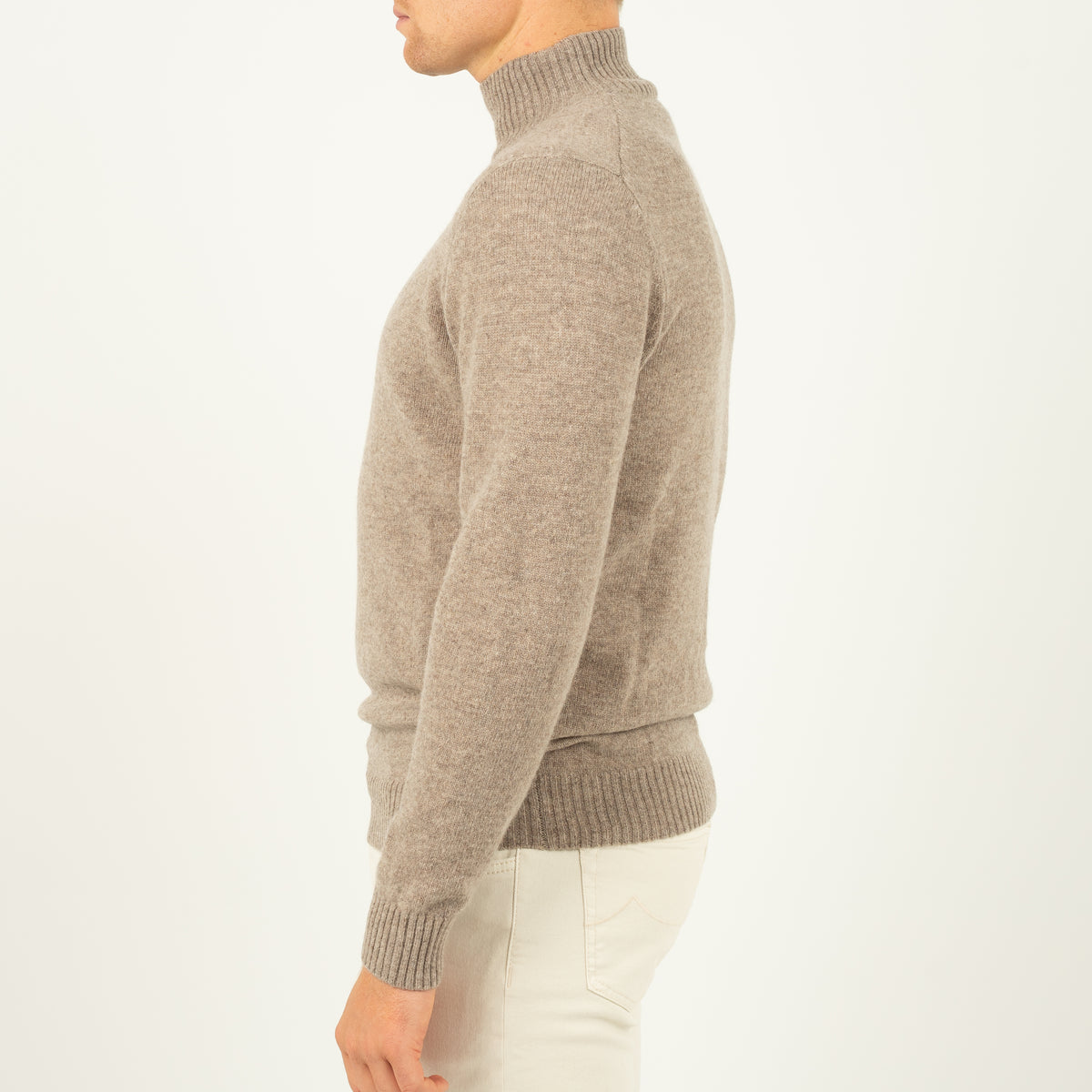 SEVEN DIALS Gebreide Turtleneck Trui Zand | Emsley