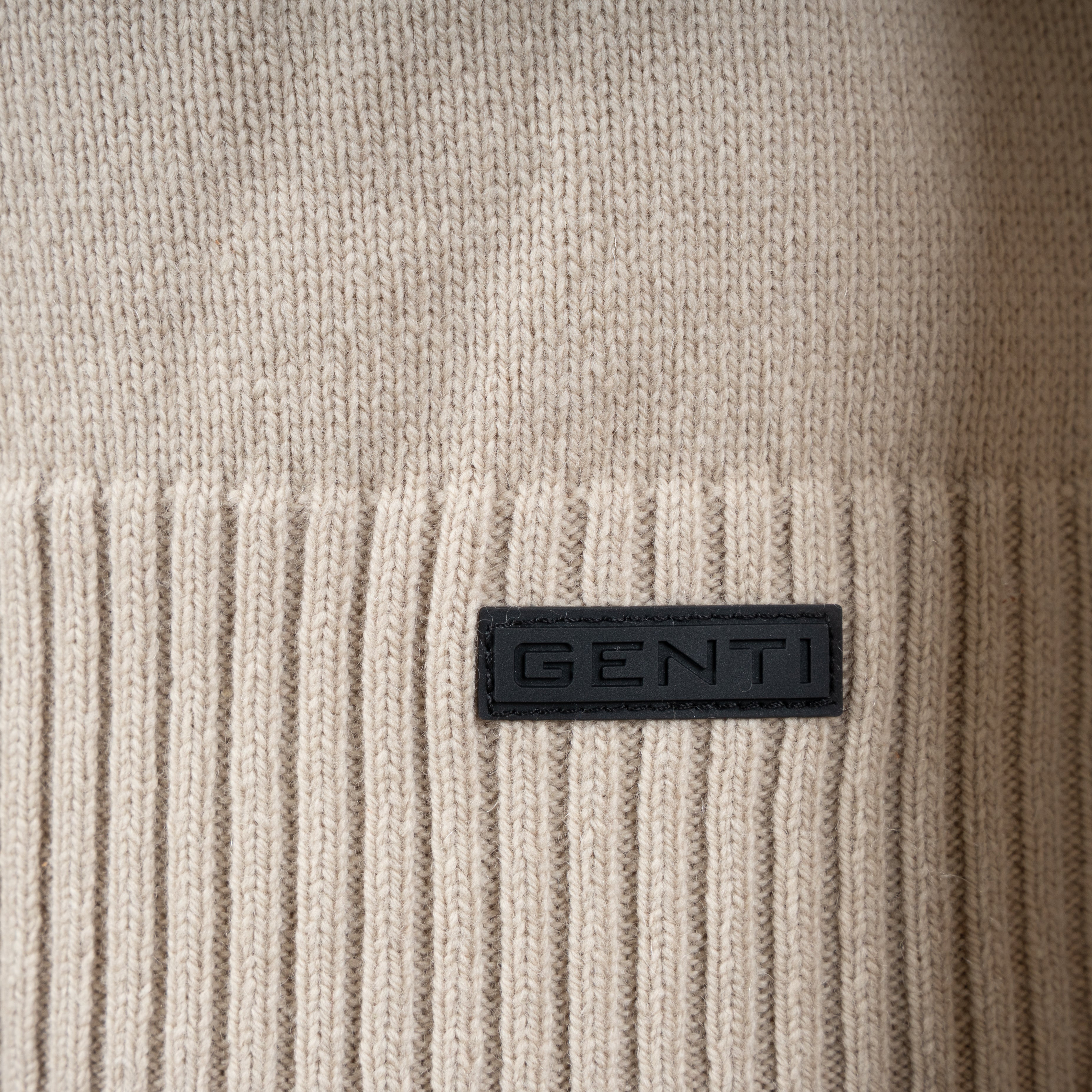Genti Gebreide Trui met Rits Beige | RWS Wool