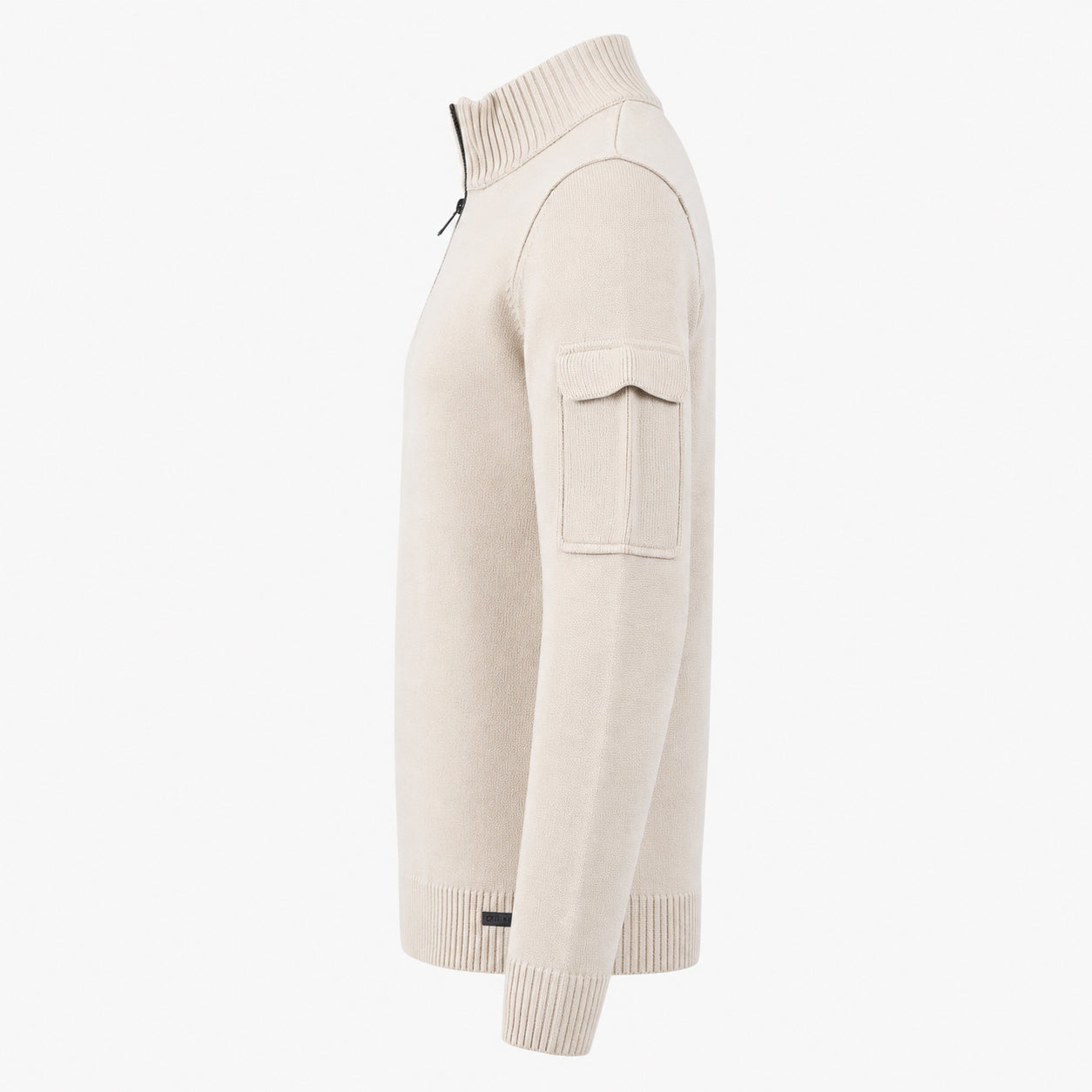 Genti Gebreide Trui met Rits Beige | RWS Wool