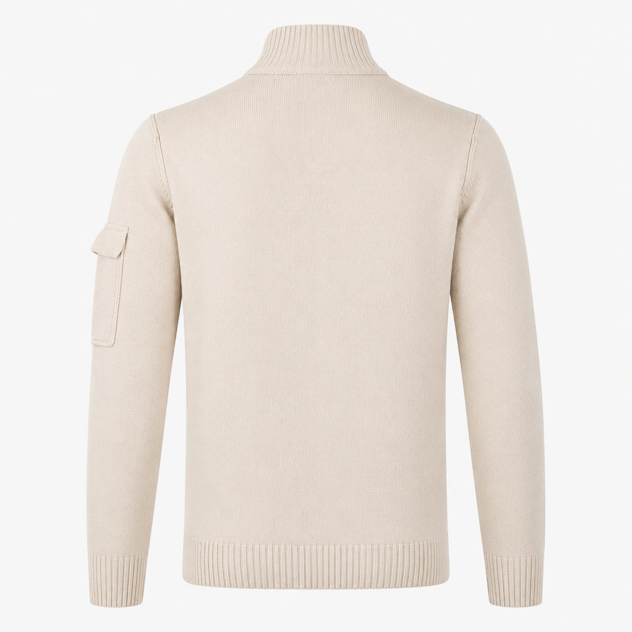 Genti Gebreide Trui met Rits Beige | RWS Wool