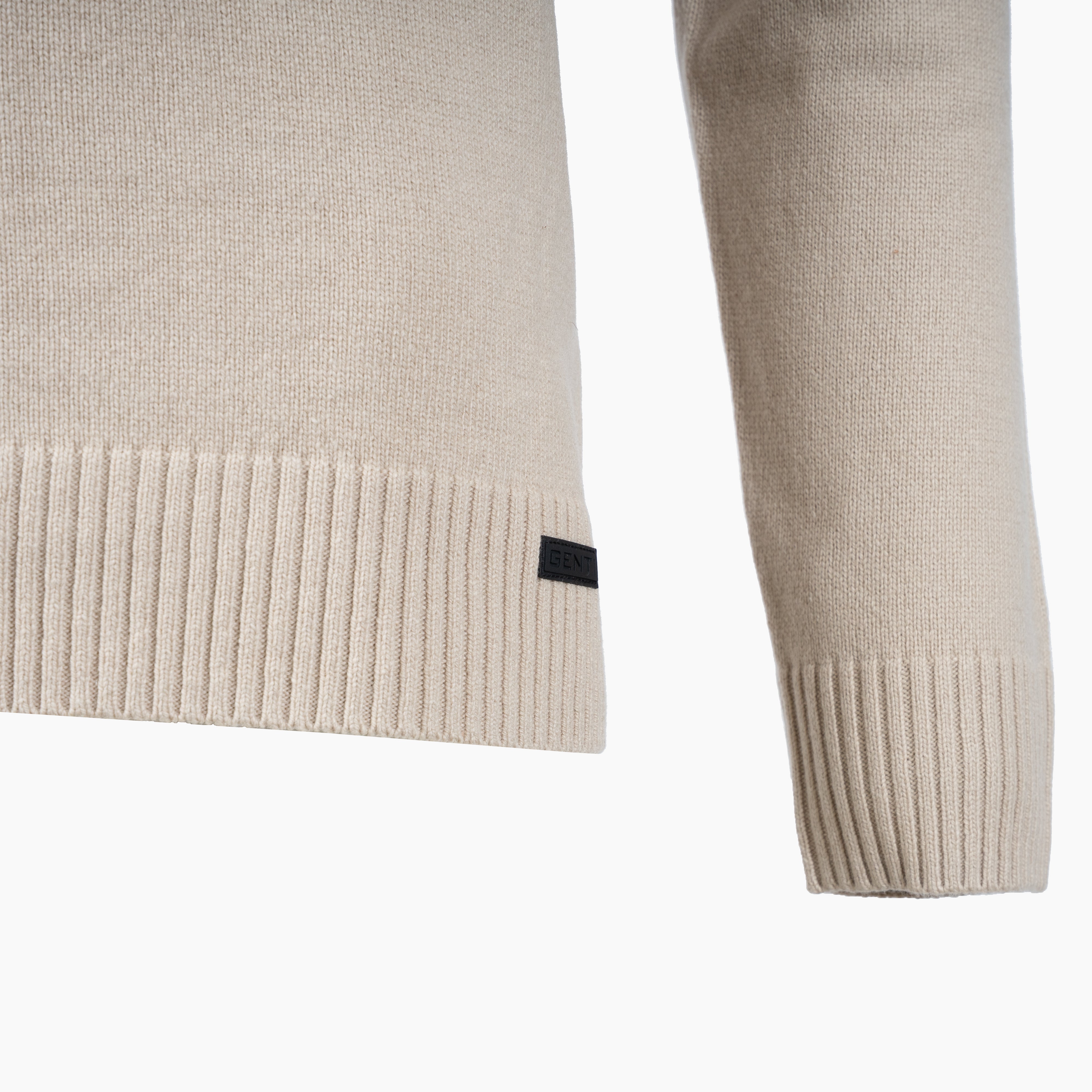Genti Gebreide Trui met Rits Beige | RWS Wool