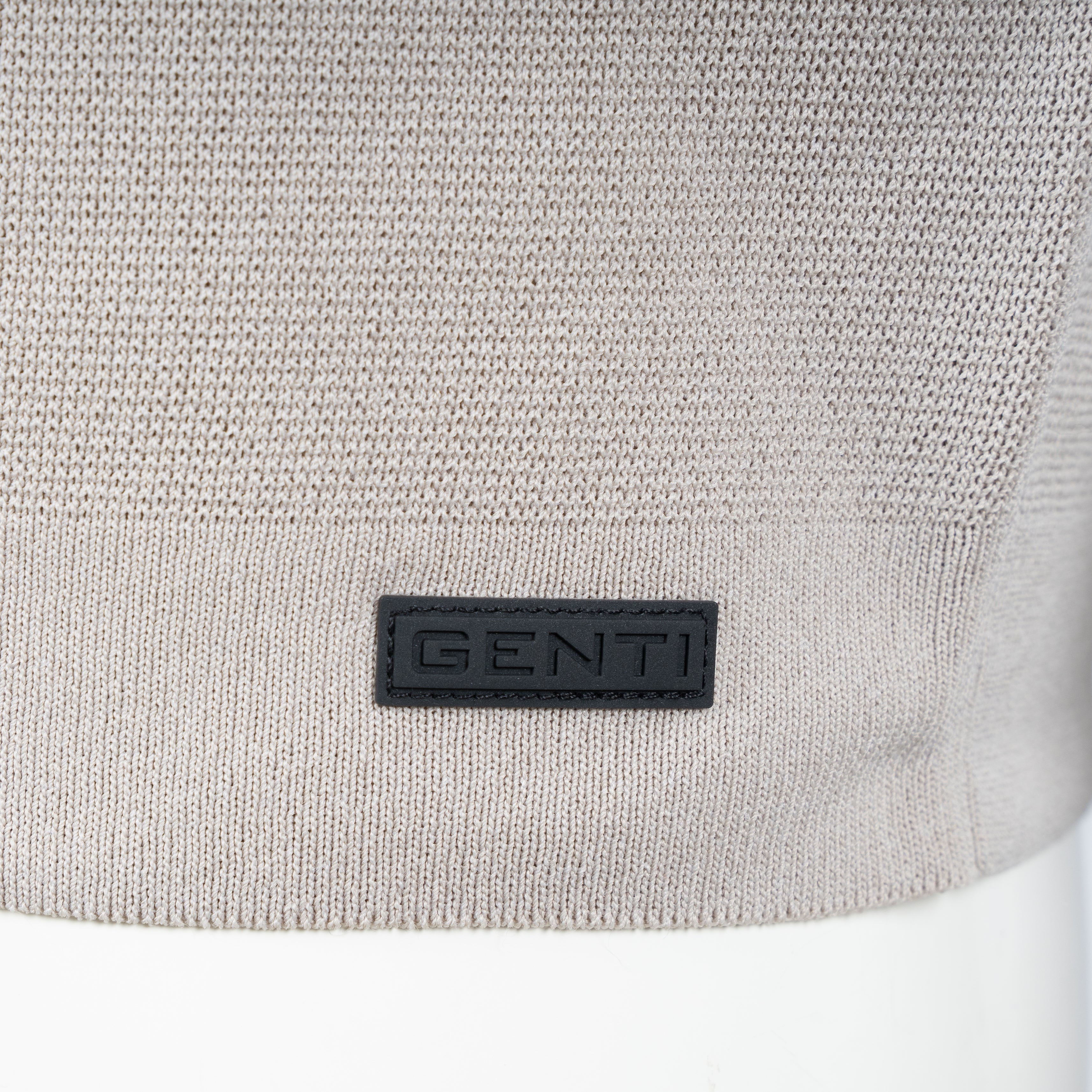 Genti Technische Trui met Rits Beige | Cool Dry