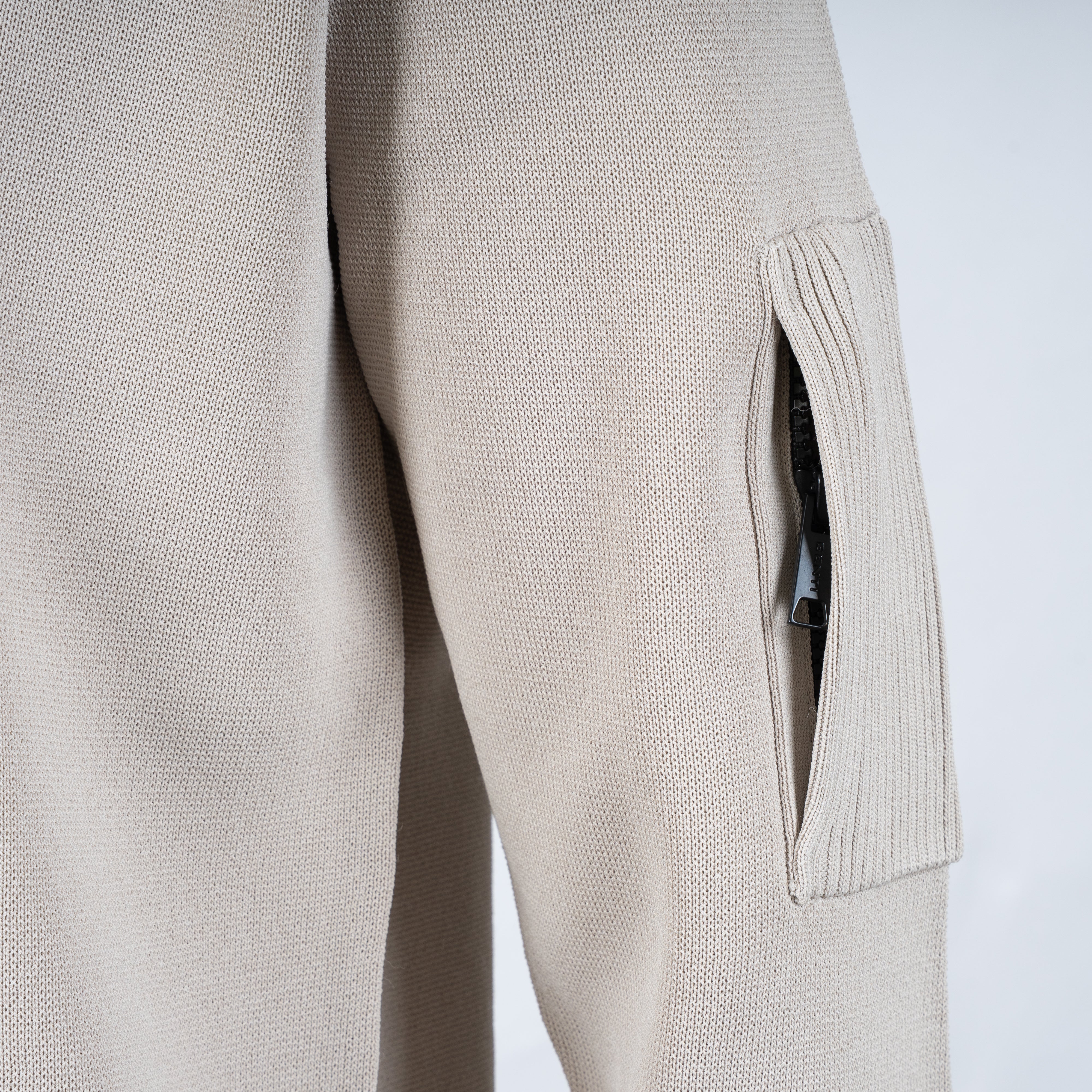 Genti Technische Trui met Rits Beige | Cool Dry