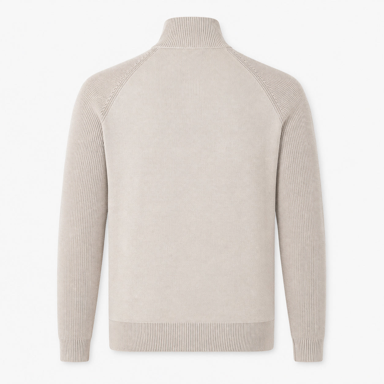 Genti Gebreide Trui met Rits Beige | Cotton & Nylon