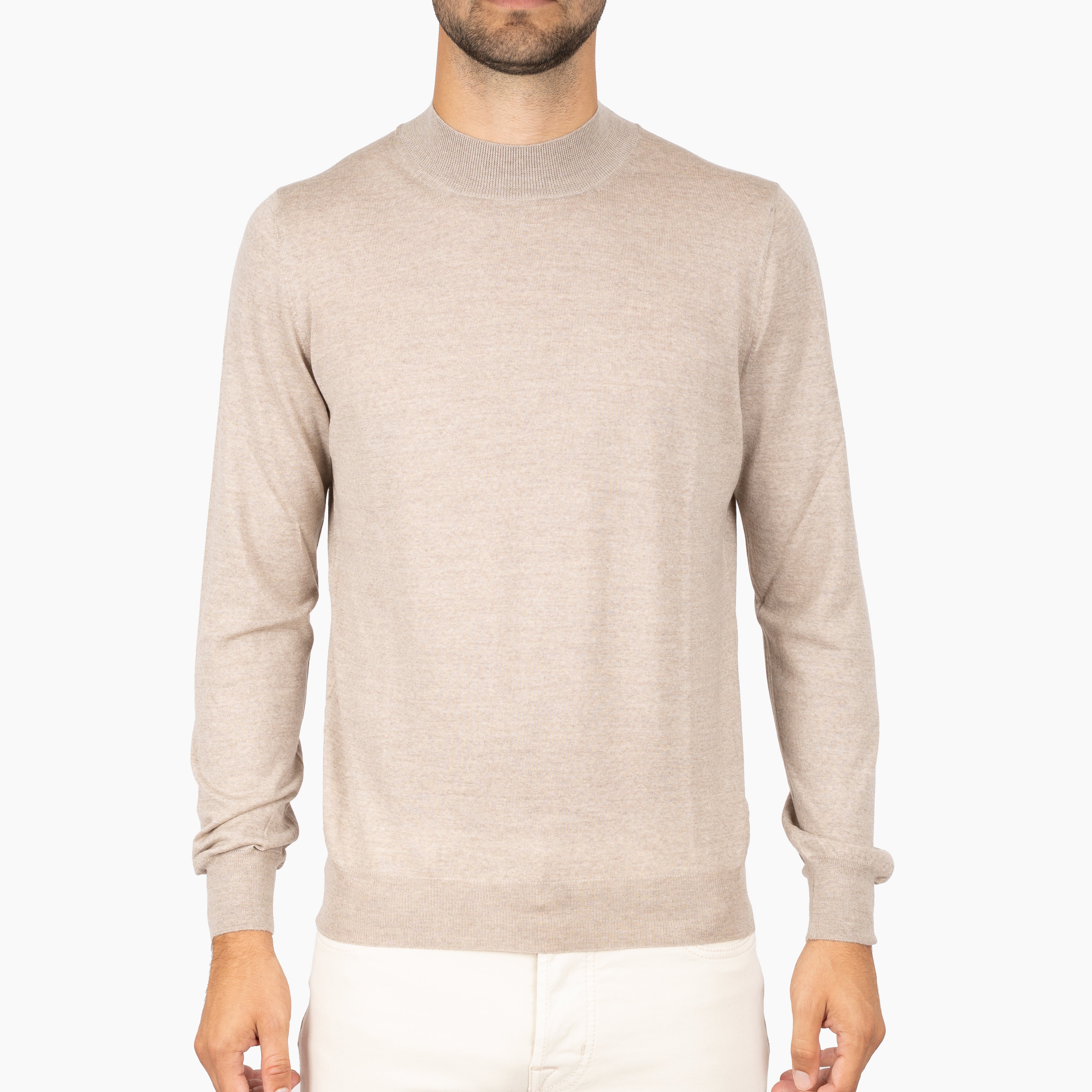 Gran Sasso Gebreide Turtleneck Trui Beige | Extrafine Merino