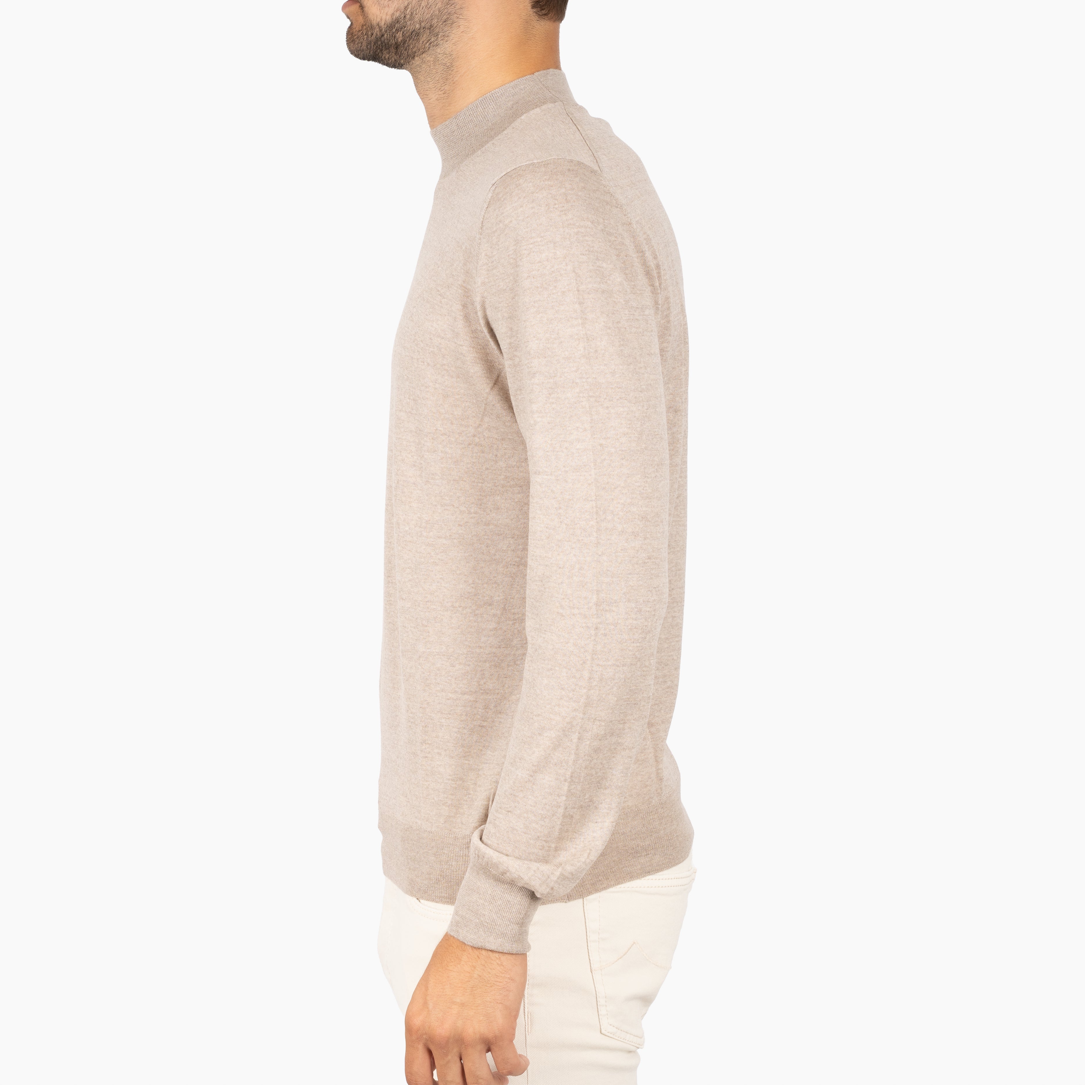 Gran Sasso Gebreide Turtleneck Trui Beige | Extrafine Merino