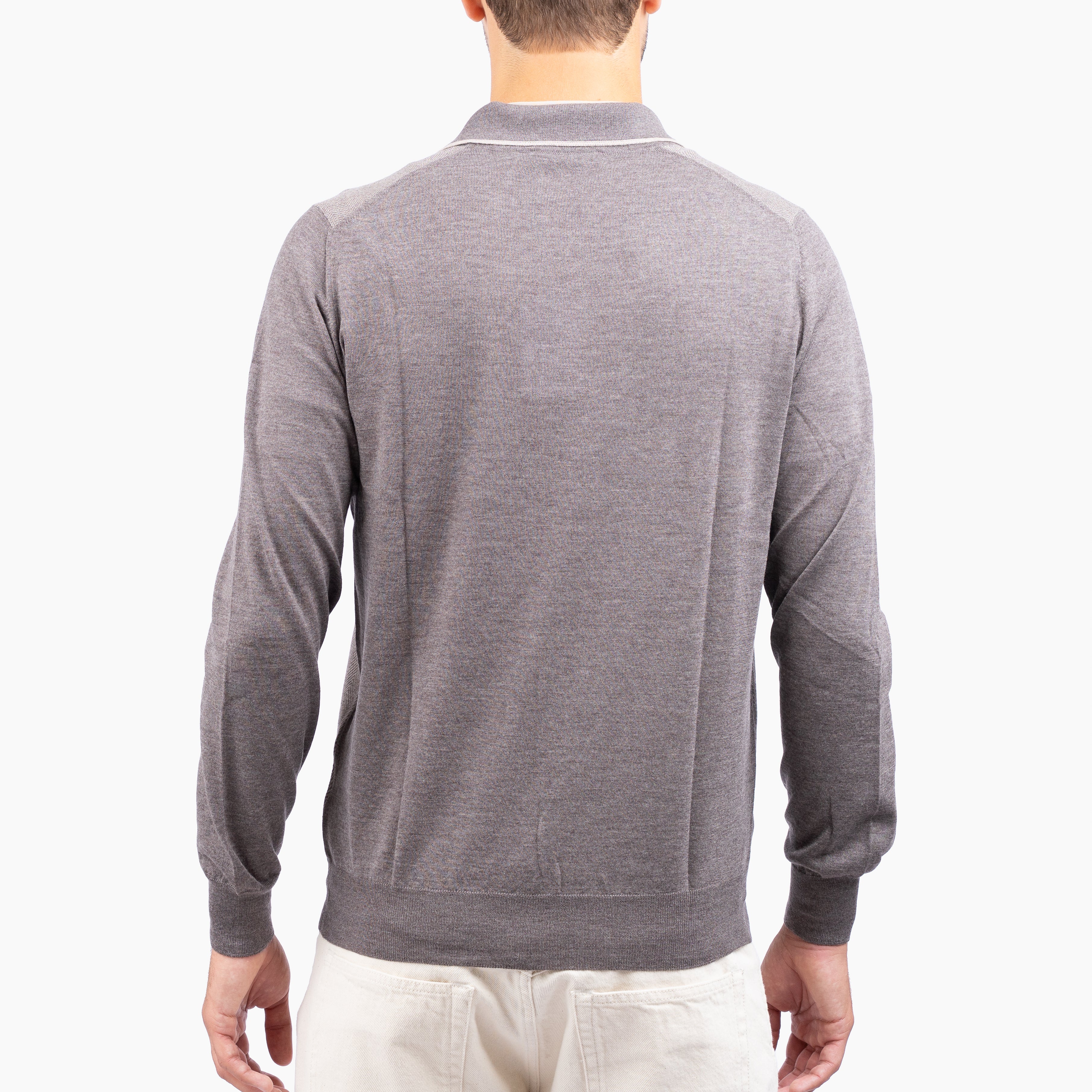Gran Sasso Gebreide Trui met Rits Beige | Extrafine Merino
