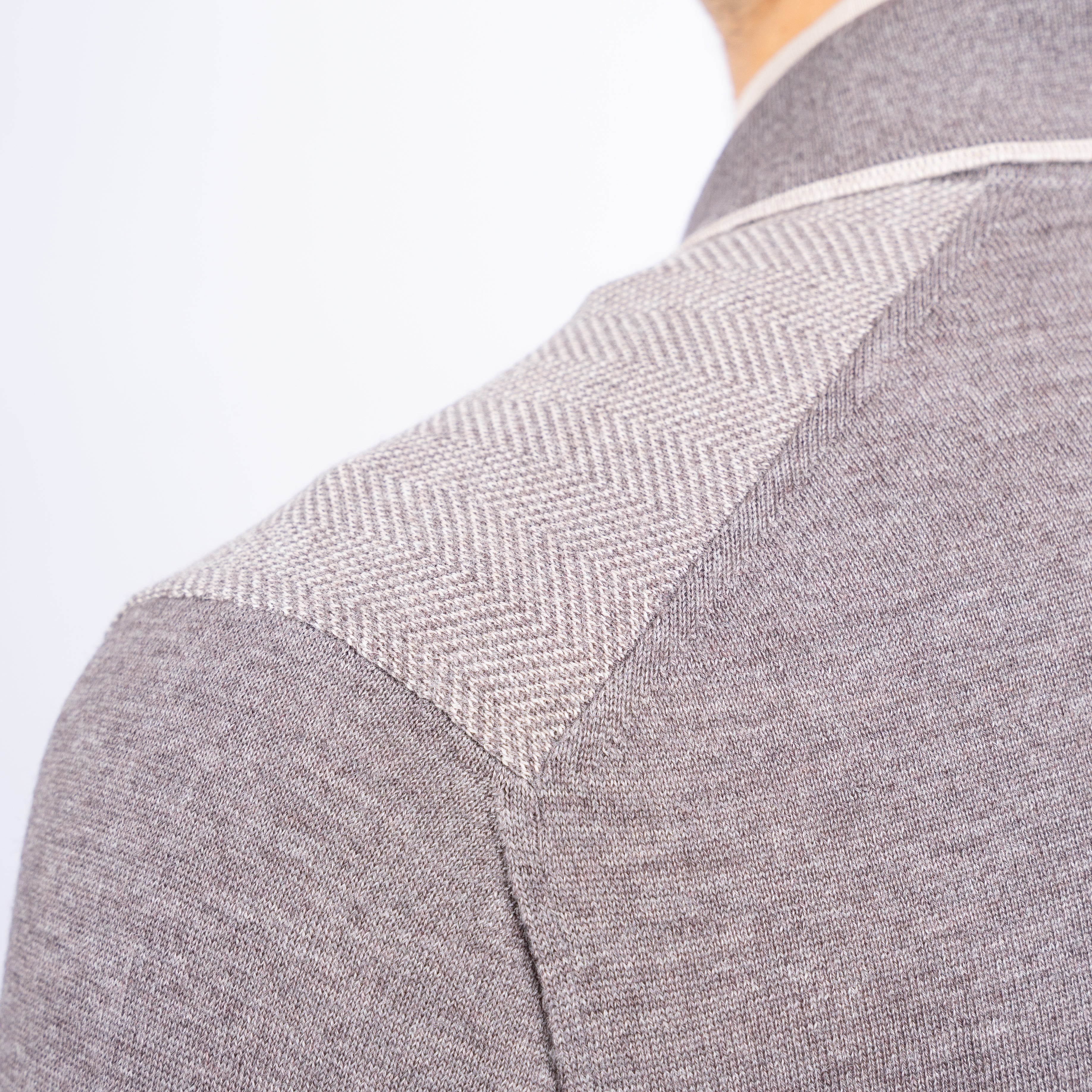 Gran Sasso Gebreide Trui met Rits Beige | Extrafine Merino