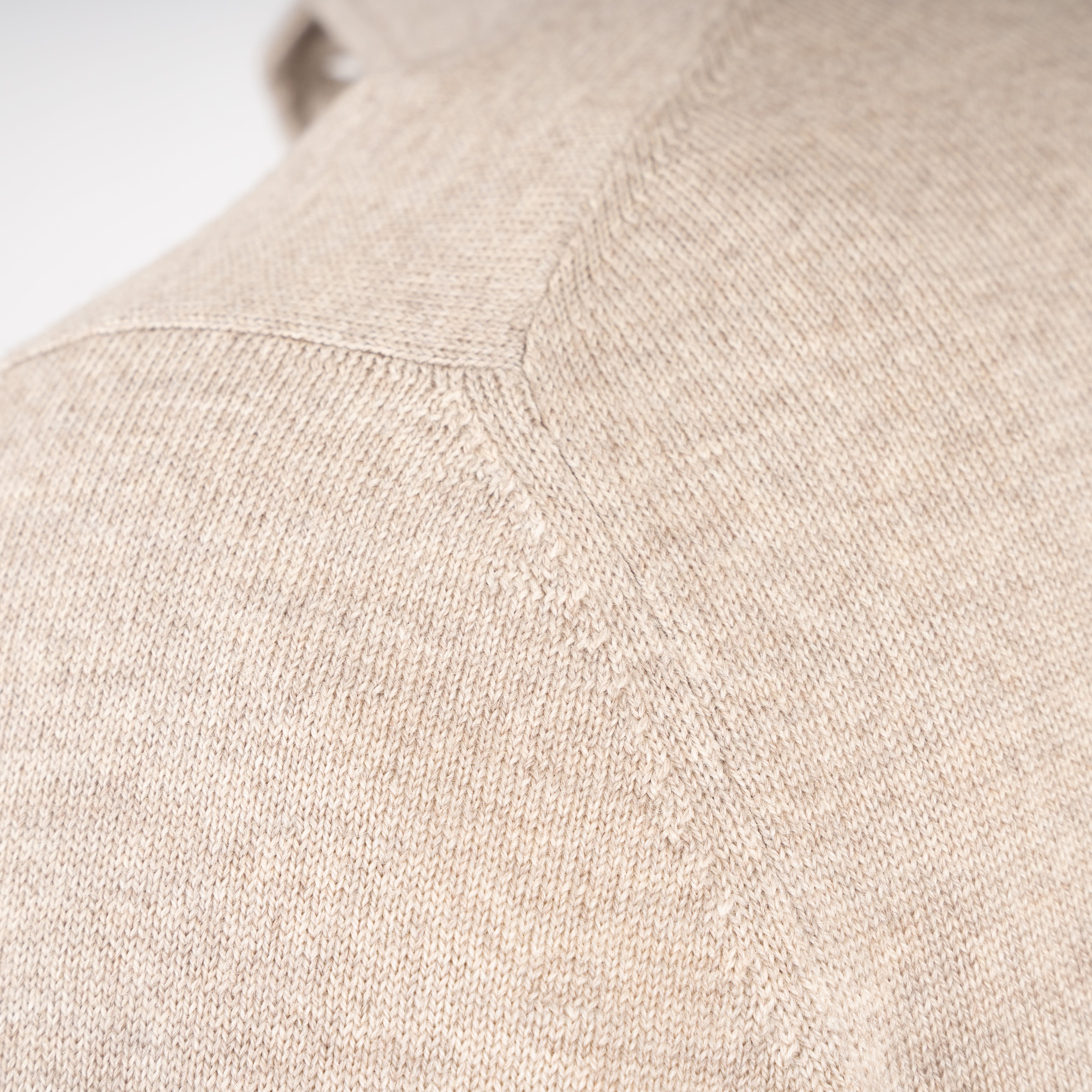 Gran Sasso Gebreide Polo Lange Mouw Beige | Extrafine Merino
