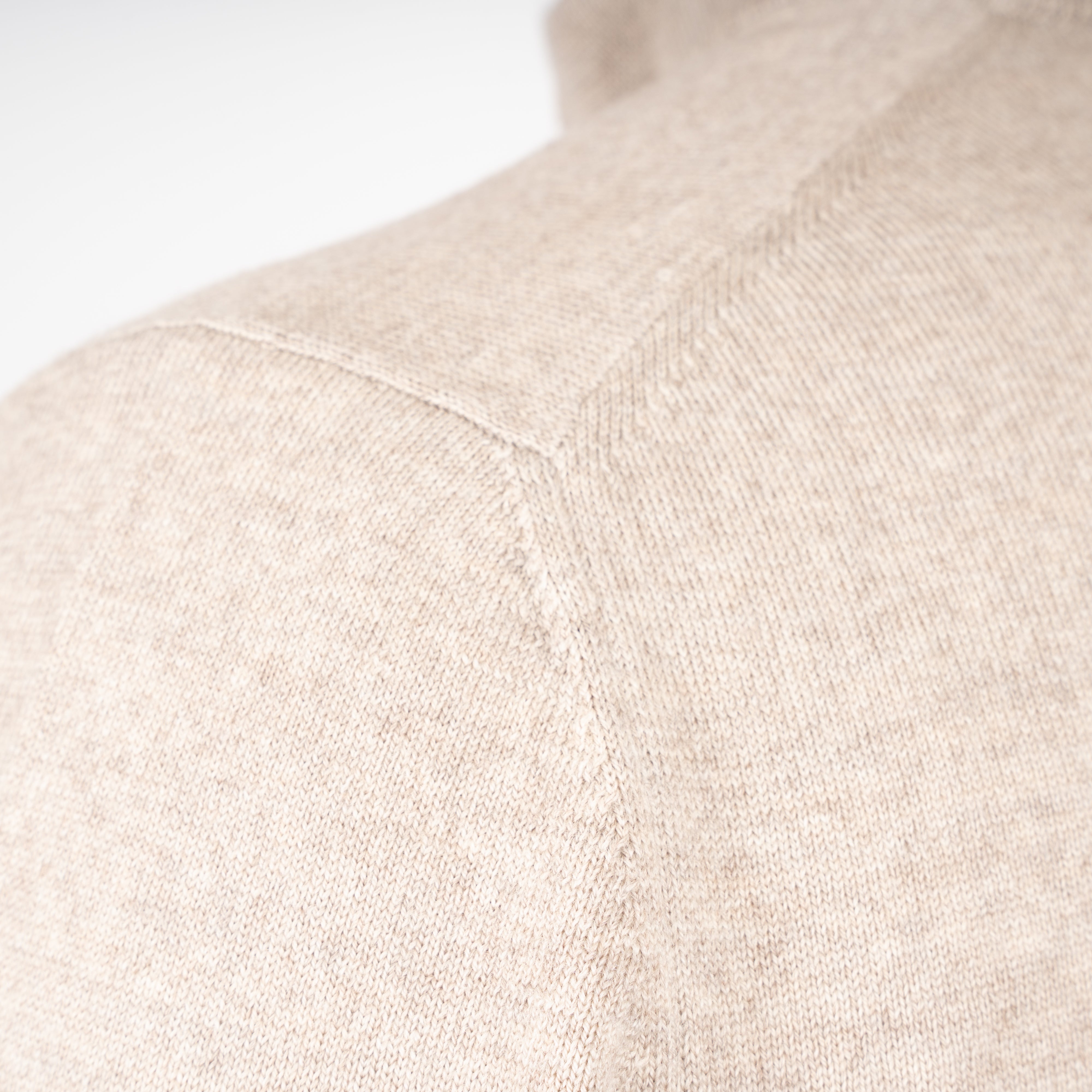 Gran Sasso Gebreide Trui met Rits Beige | Extrafine Merino
