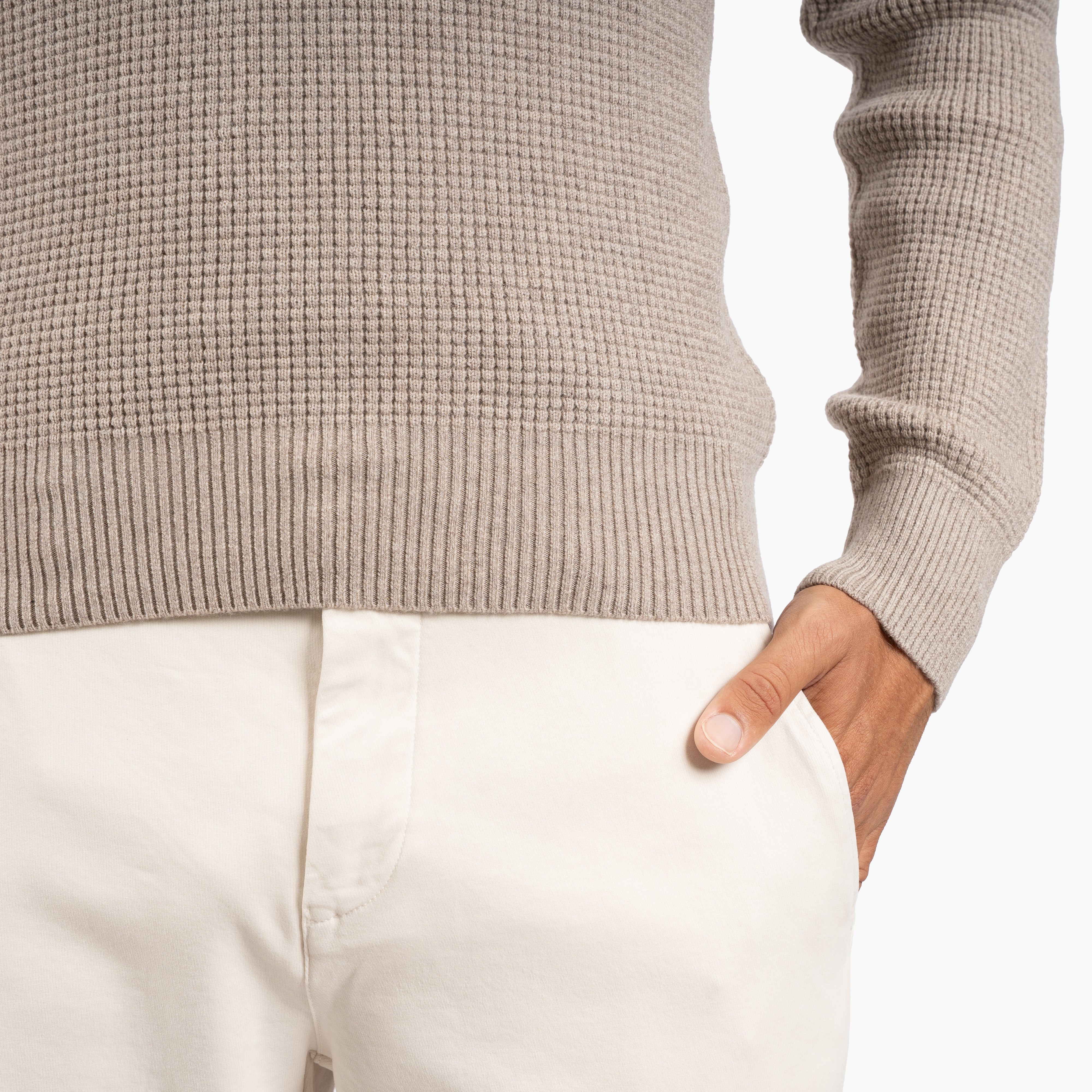 Gran Sasso Gebreide Polotrui Beige | Extrafine Merino