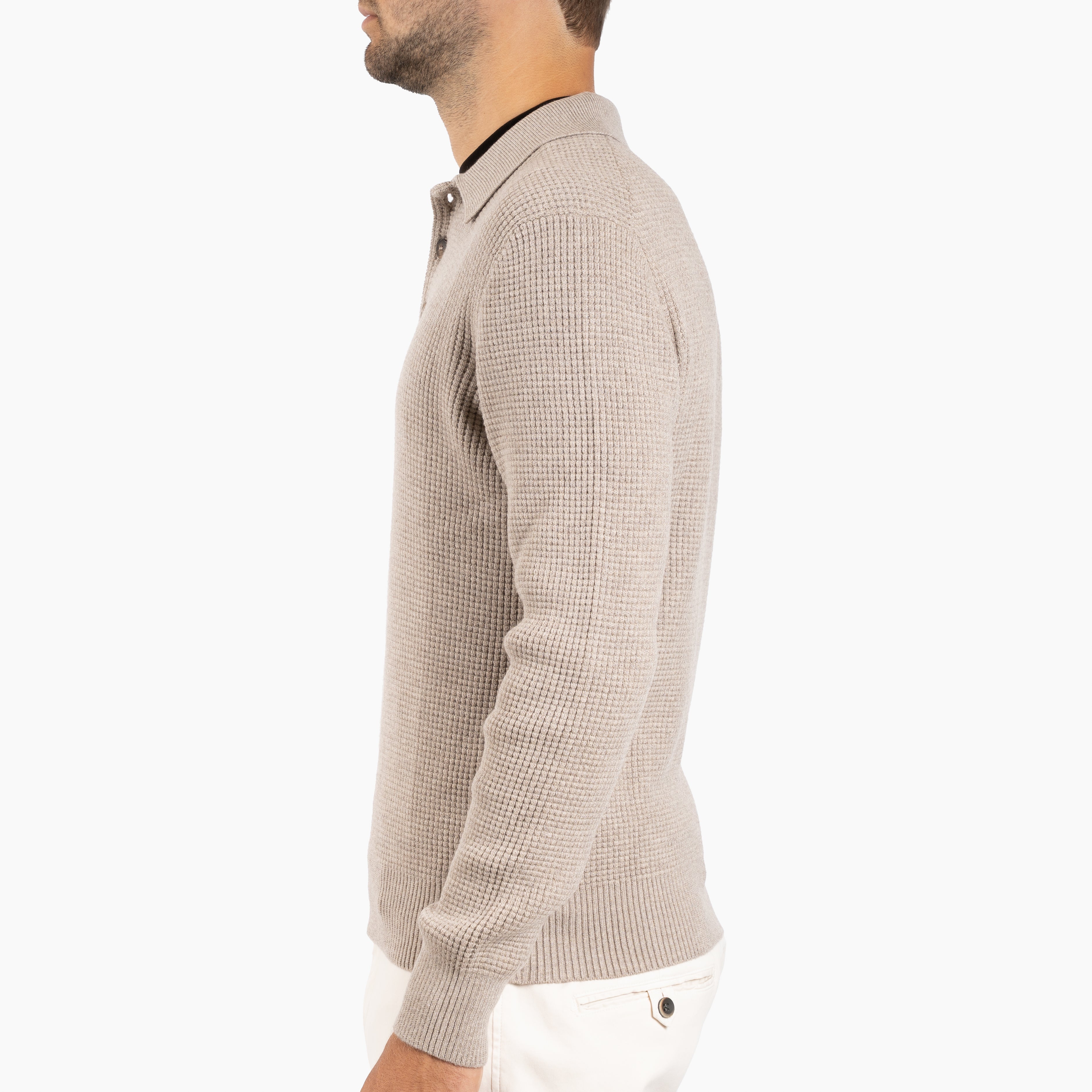 Gran Sasso Gebreide Polotrui Beige | Extrafine Merino