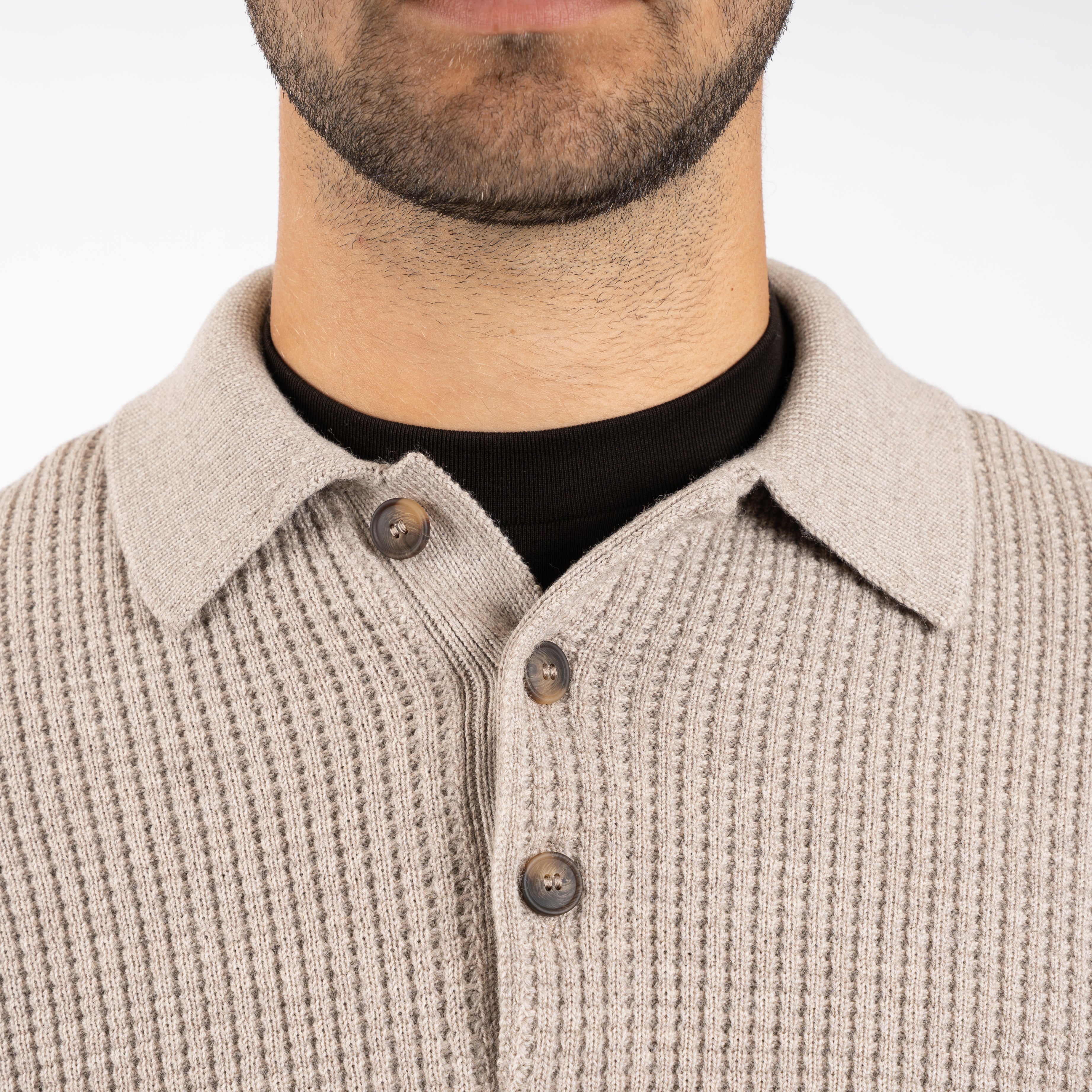 Gran Sasso Gebreide Polotrui Beige | Extrafine Merino